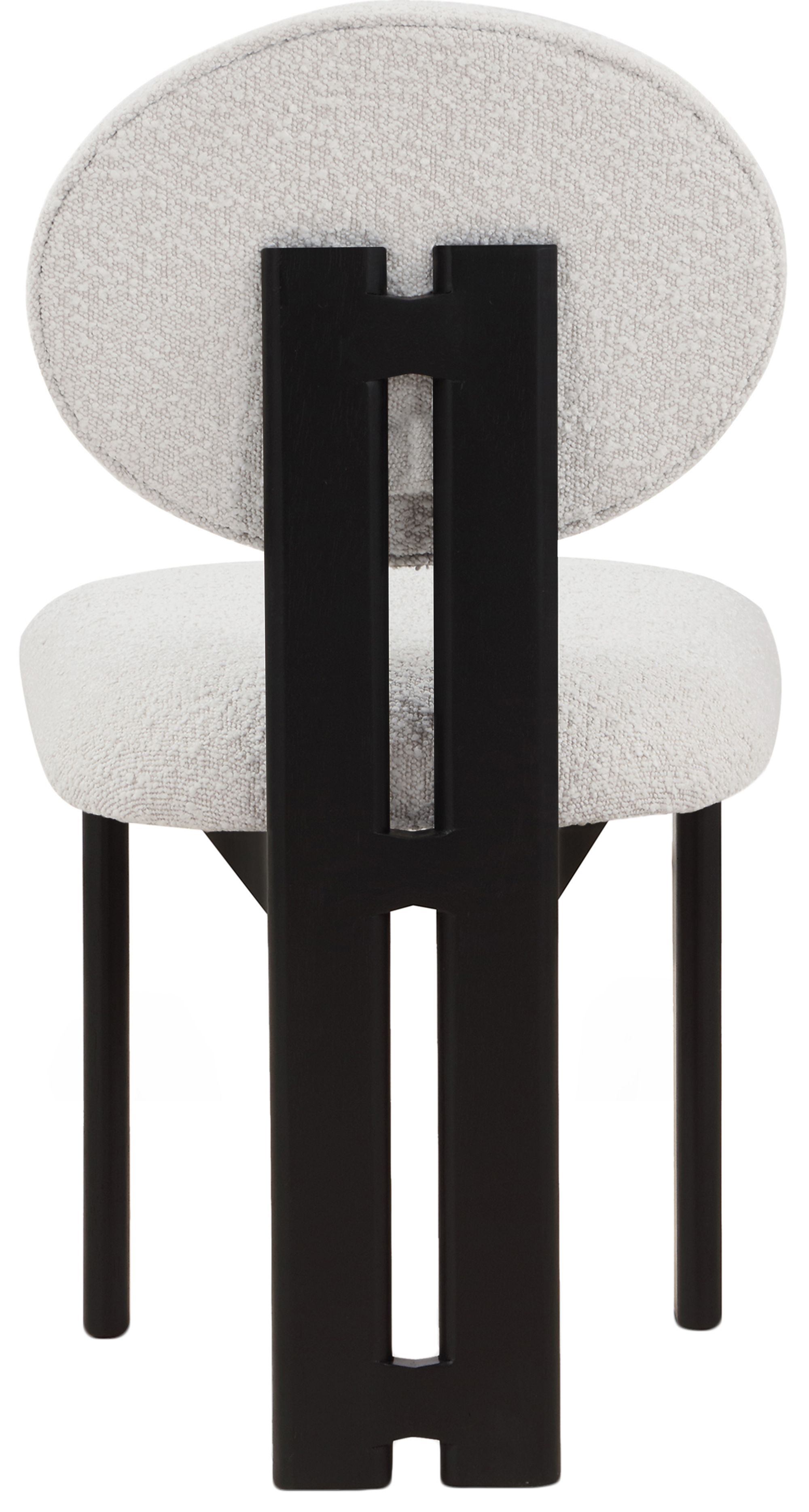 Napa Boucle Fabric Dining Chair with Solid Black Wood Frame