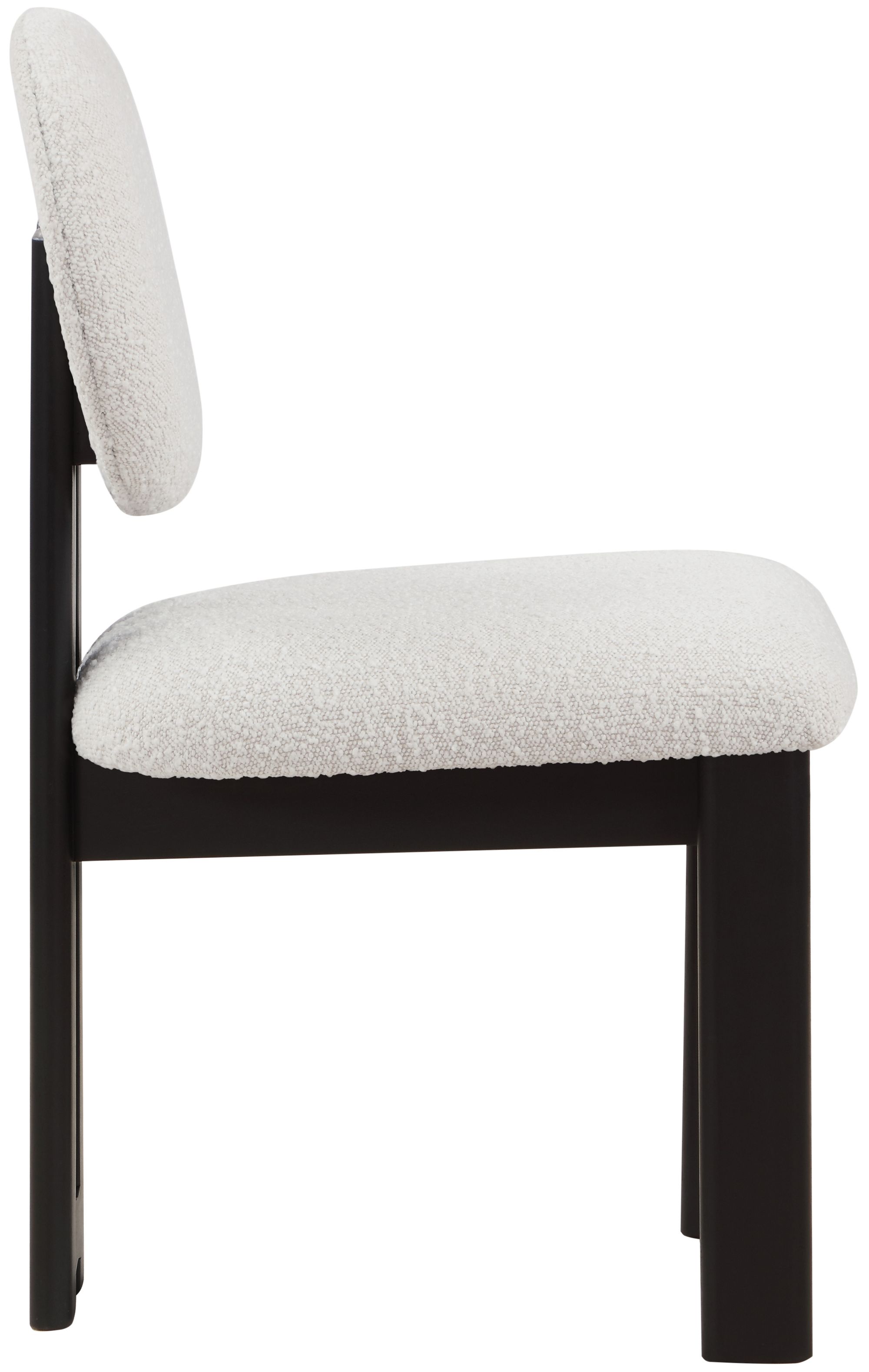 Napa Boucle Fabric Dining Chair with Solid Black Wood Frame