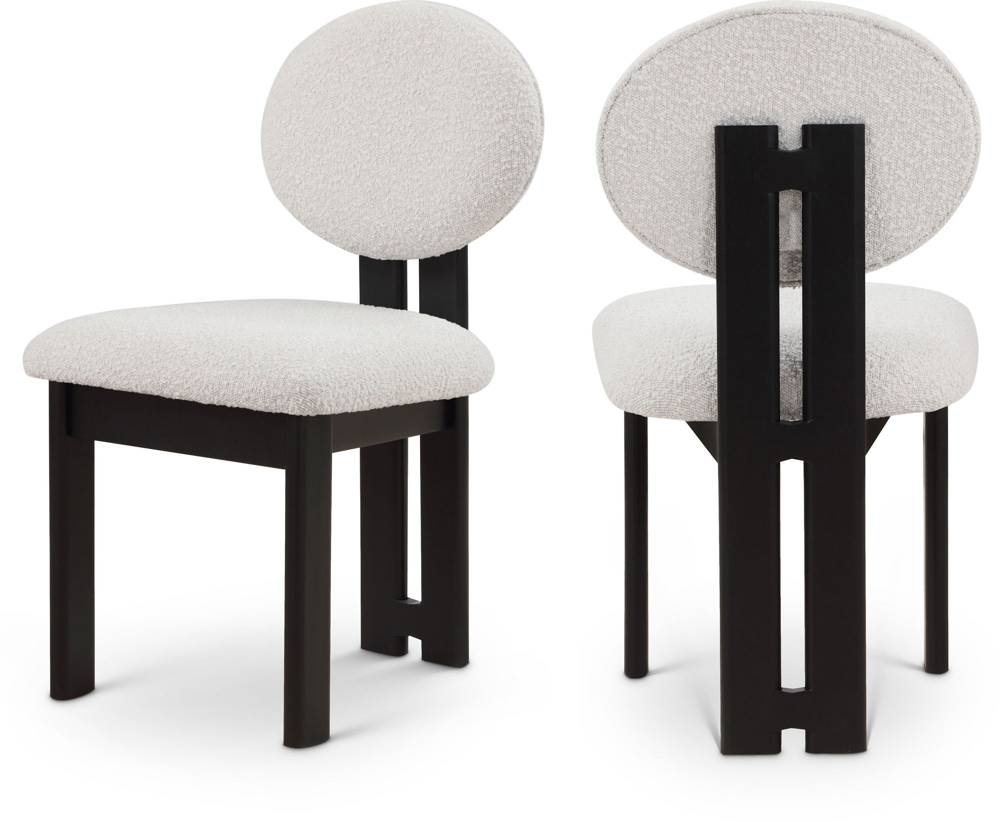 Napa Boucle Fabric Dining Chair with Solid Wood Frame