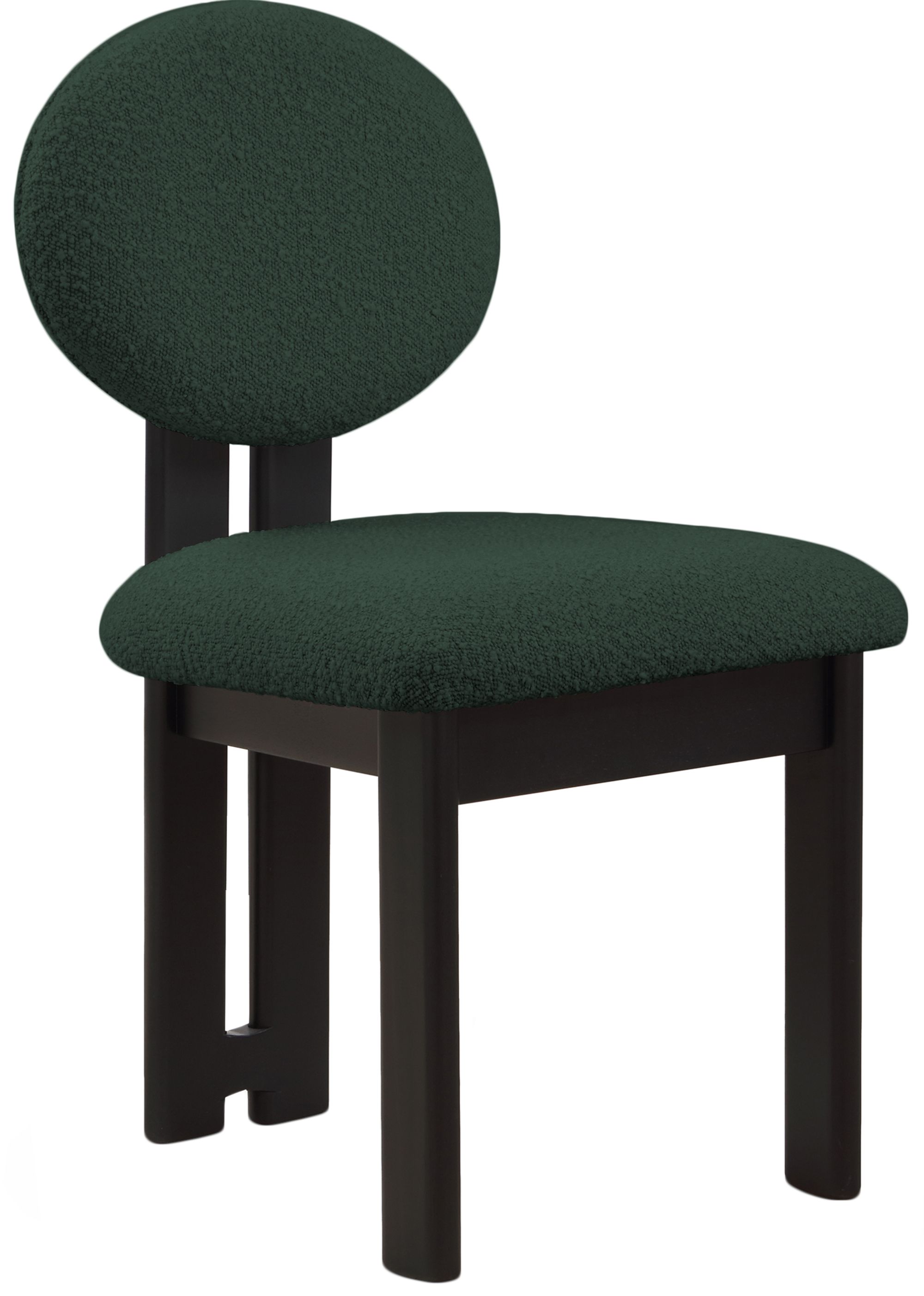 Napa Boucle Fabric Dining Chair with Solid Black Wood Frame