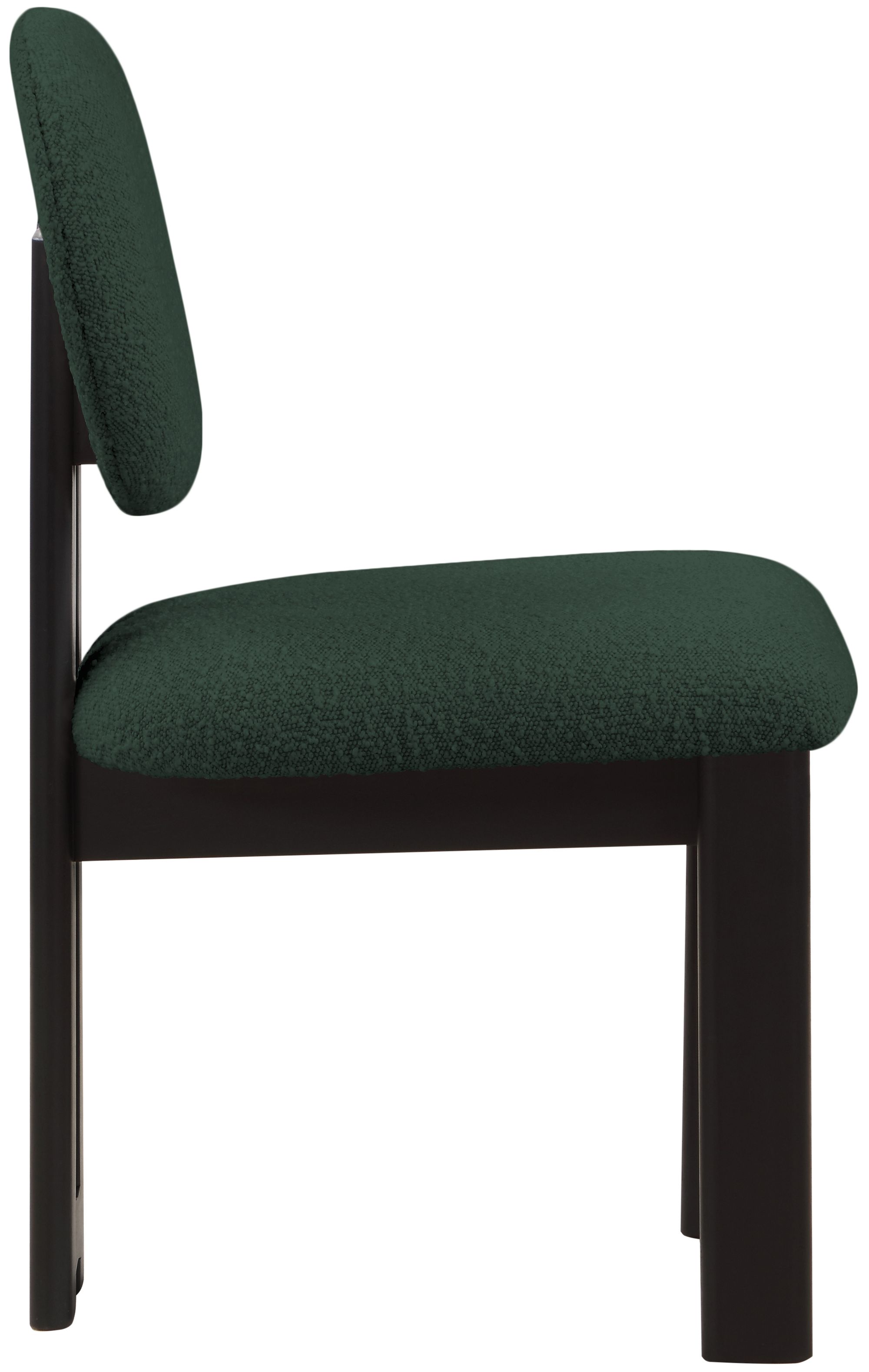 Napa Boucle Fabric Dining Chair with Solid Black Wood Frame