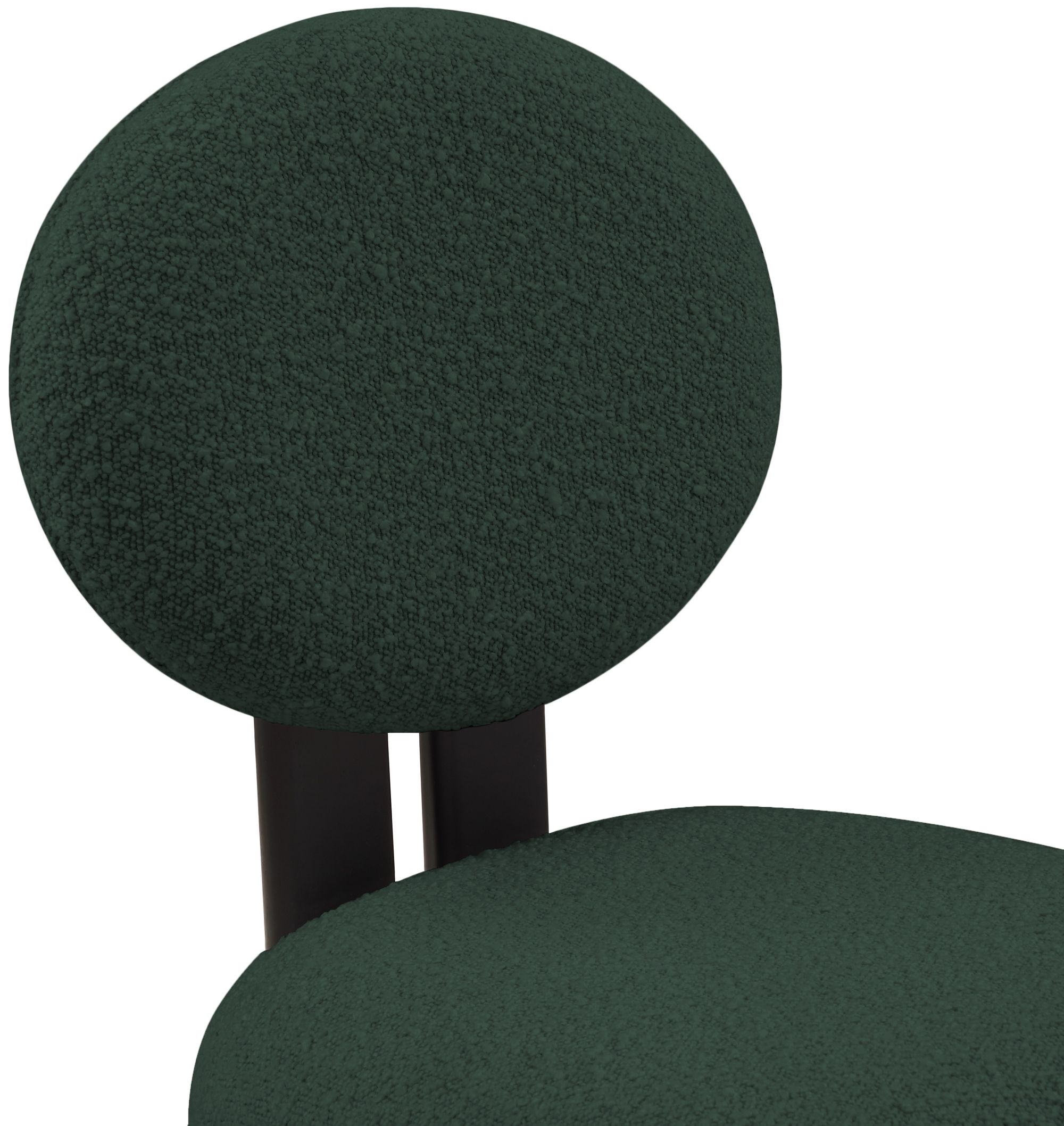 Napa Boucle Fabric Dining Chair with Solid Black Wood Frame
