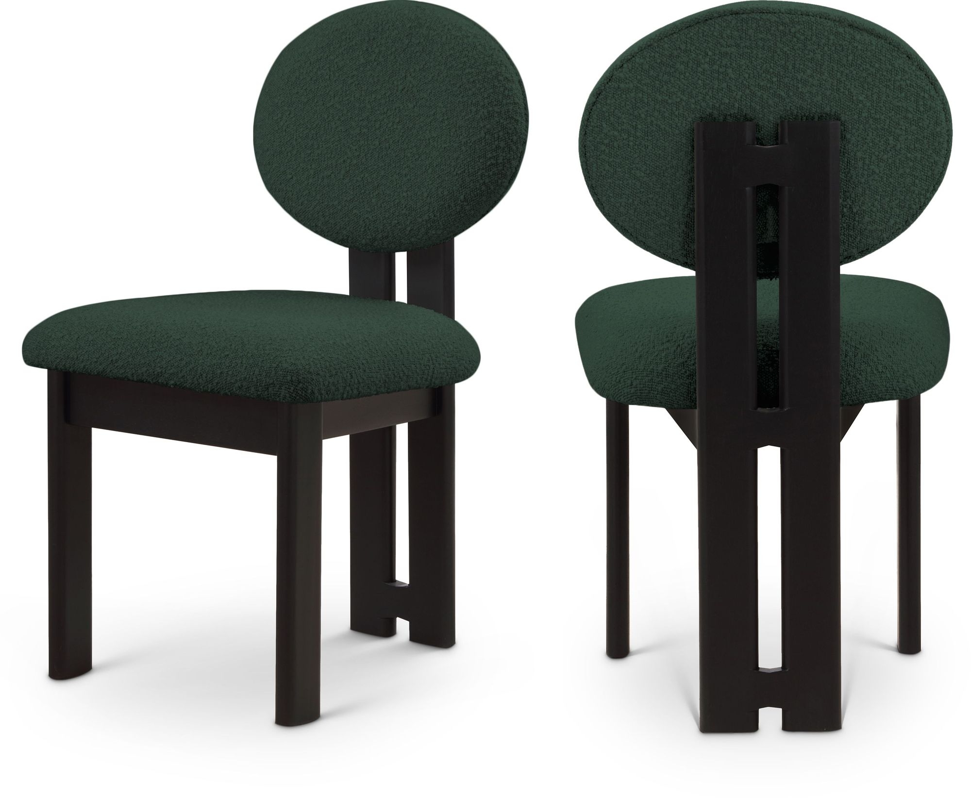 Napa Boucle Fabric Dining Chair with Solid Wood Frame