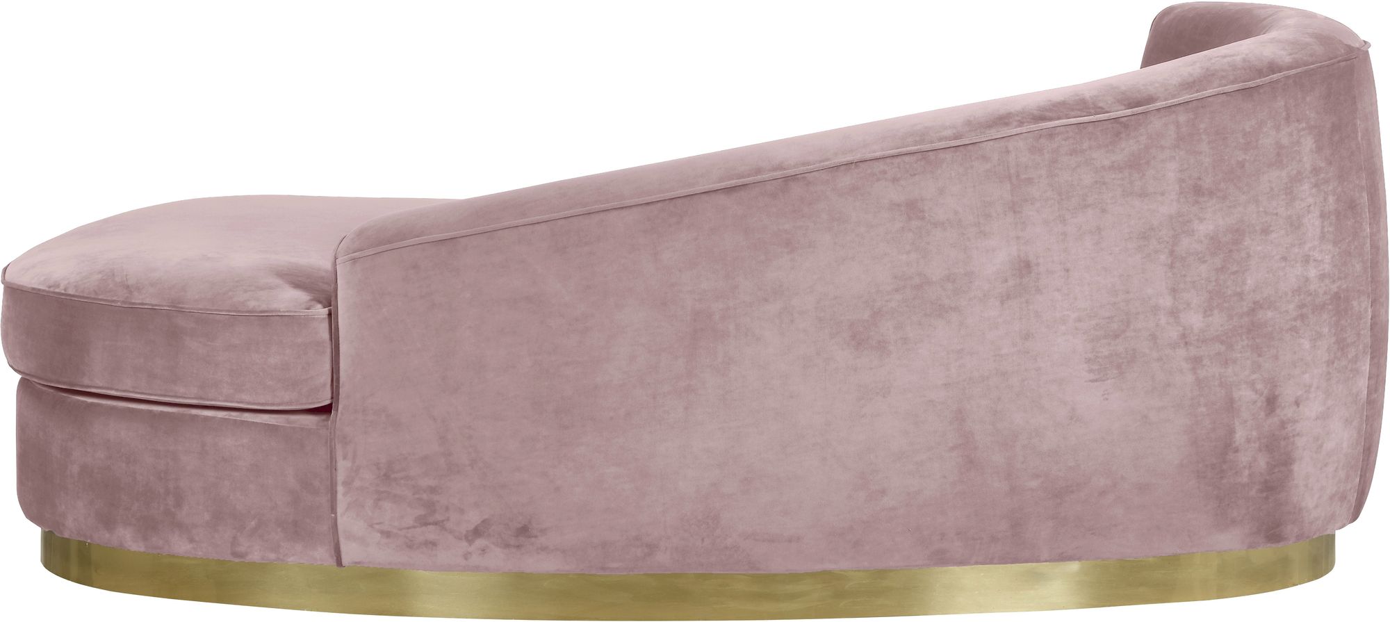 Julian Velvet Chaise Lounge with Gold Stainless Steel Base