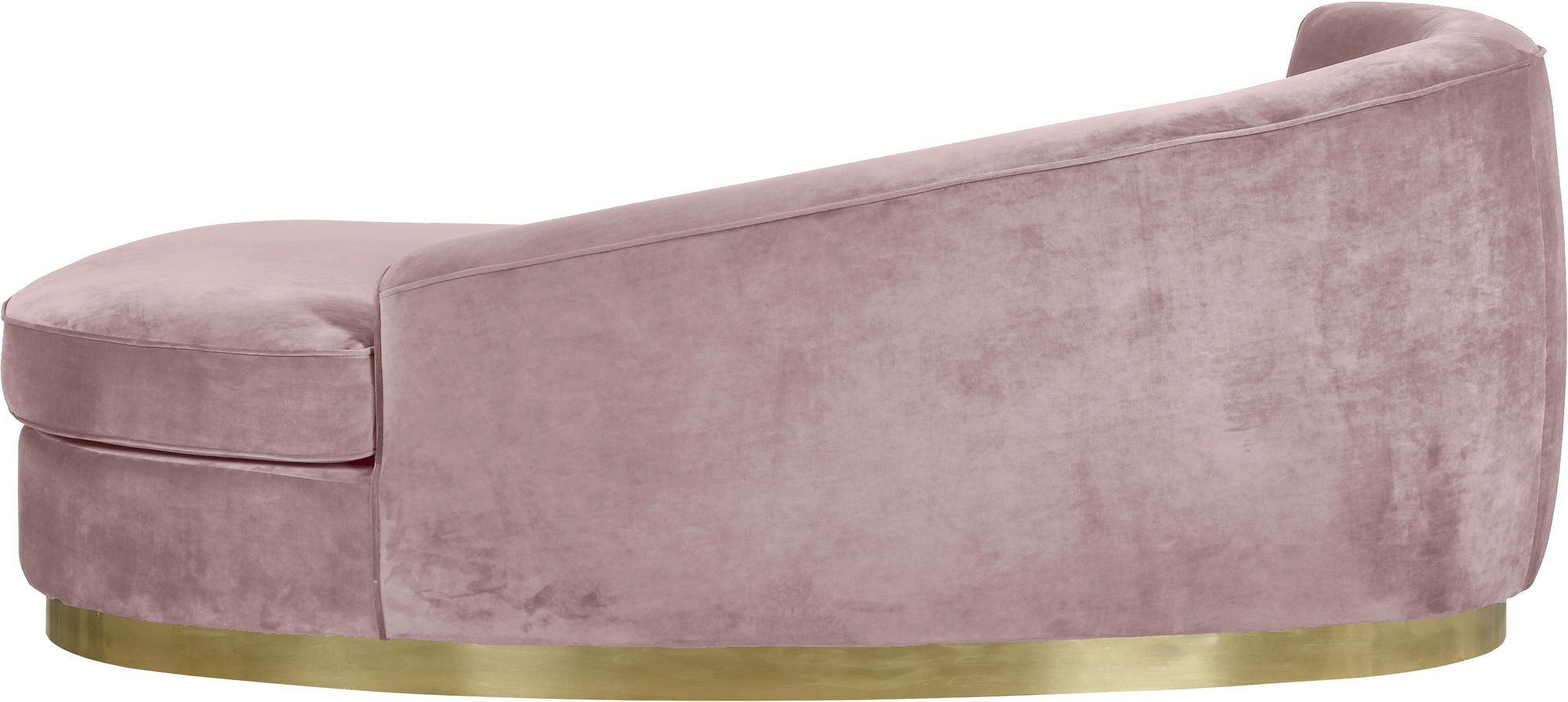 Julian Velvet Chaise Lounge with Stainless Steel Base
