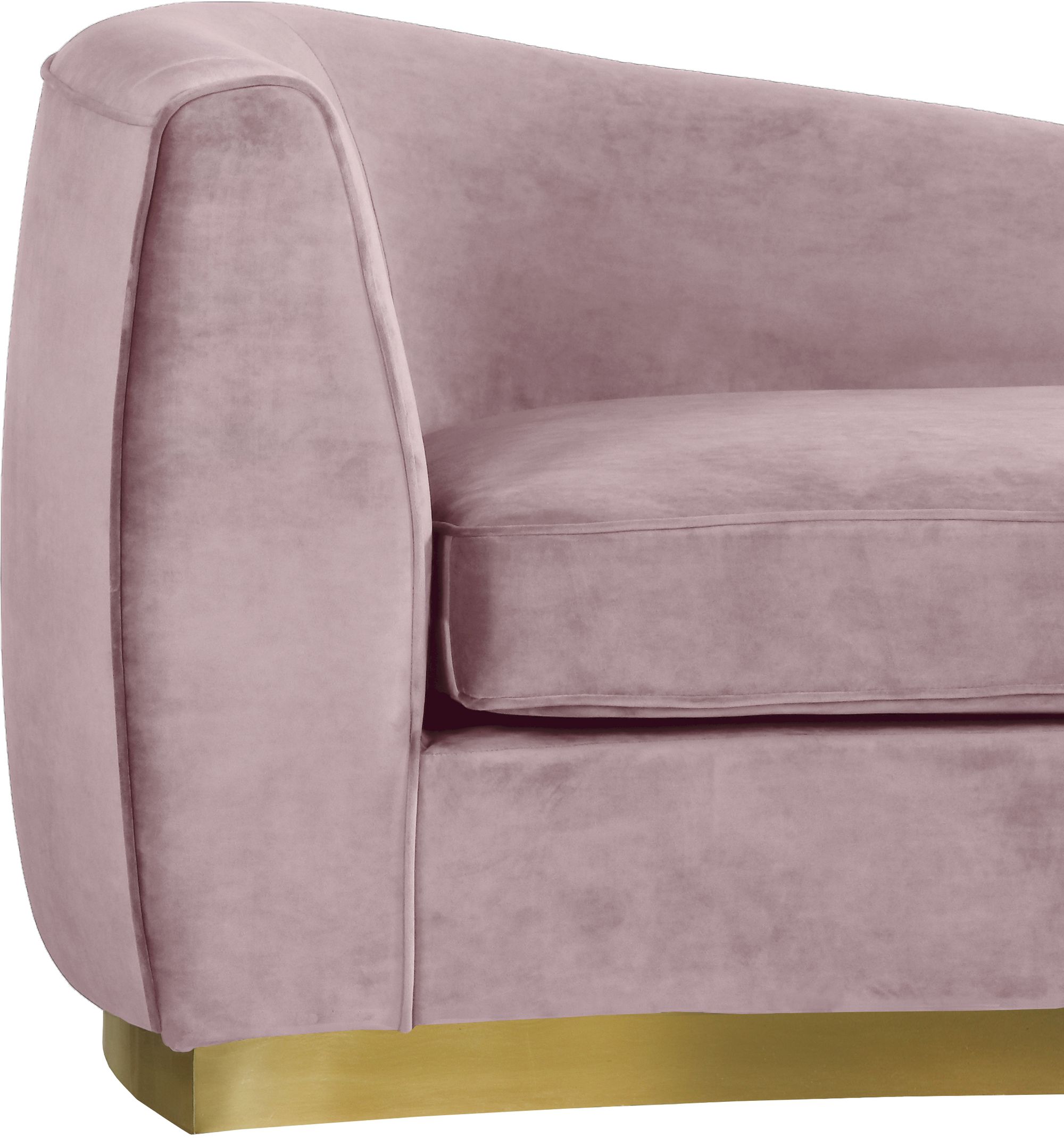 Julian Velvet Chaise Lounge with Gold Stainless Steel Base
