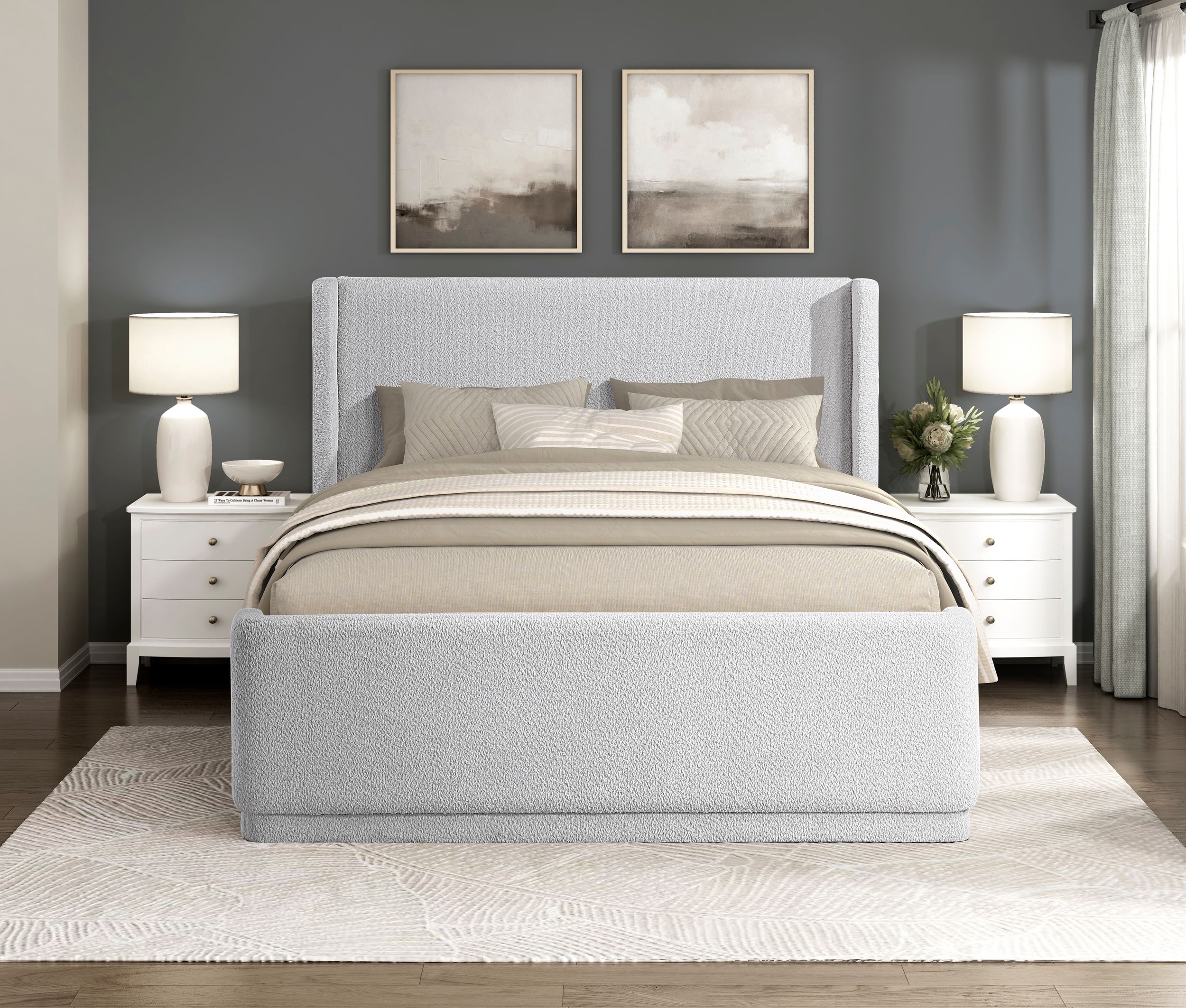 Carmel Polyester California King Platform Bed