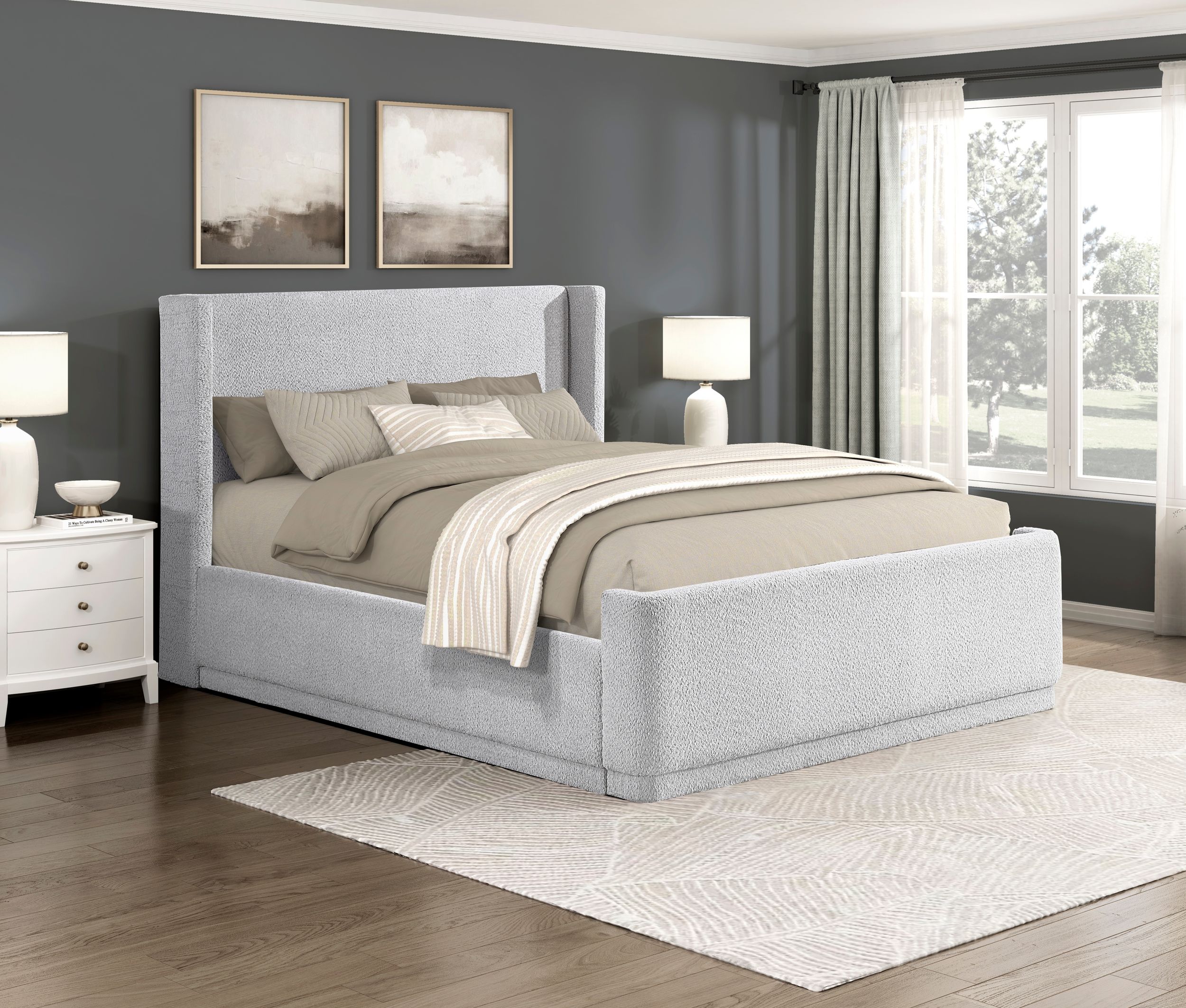 Carmel Polyester Full Platform Bed