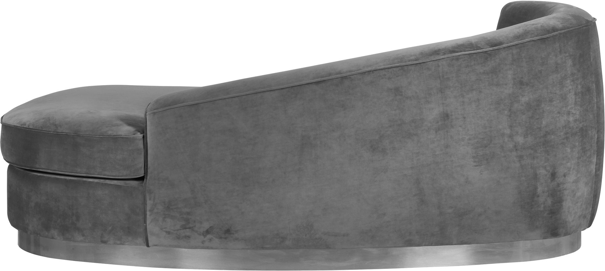 Julian Velvet Chaise Lounge with Stainless Steel Base