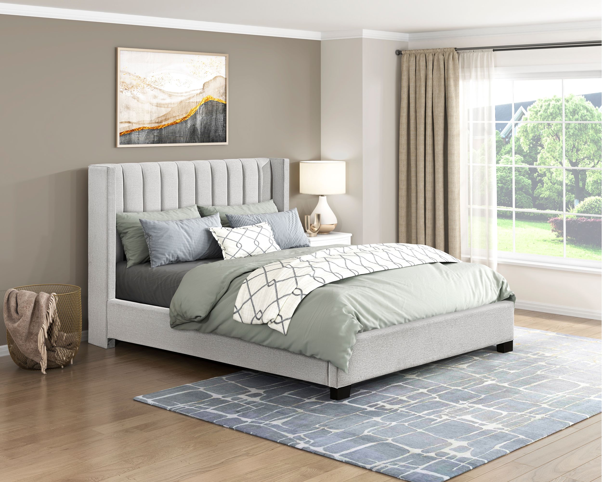 Emerson Polyester Eastern King Panel Bed