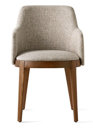 Adel Fabric/Wood Customizable Dining Armchair w/Wooden Base