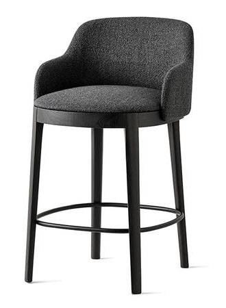 Adel Fabric/Wood Customizable Counter Stool