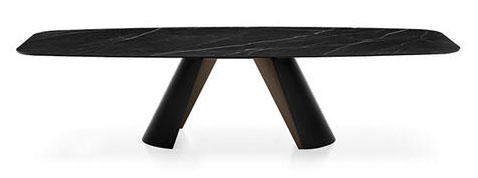 Apian W98.4-inch Ceramic/Metal Customizable Elliptical Dining Table