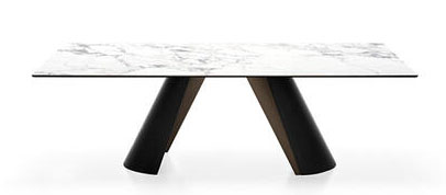Apian W98.4-inch Ceramic/Metal Customizable Rectangular Dining Table