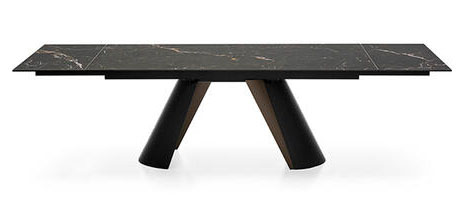 Apian W78.7-inch Ceramic/Metal Customizable Extendable Rectangular Dining Table