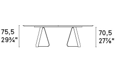 Sunshine W98.4-inch Ceramic/Metal Customizable Rectangular Dining Table
