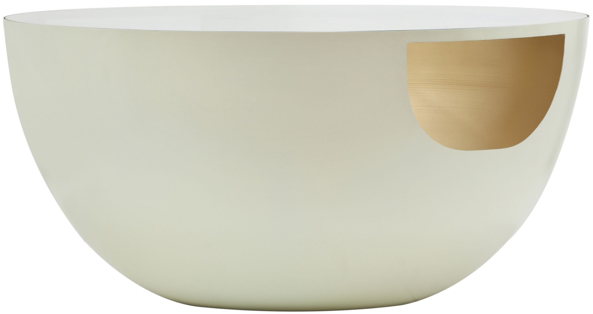 Doma 32" Round Glass Coffee Table with Metal Base