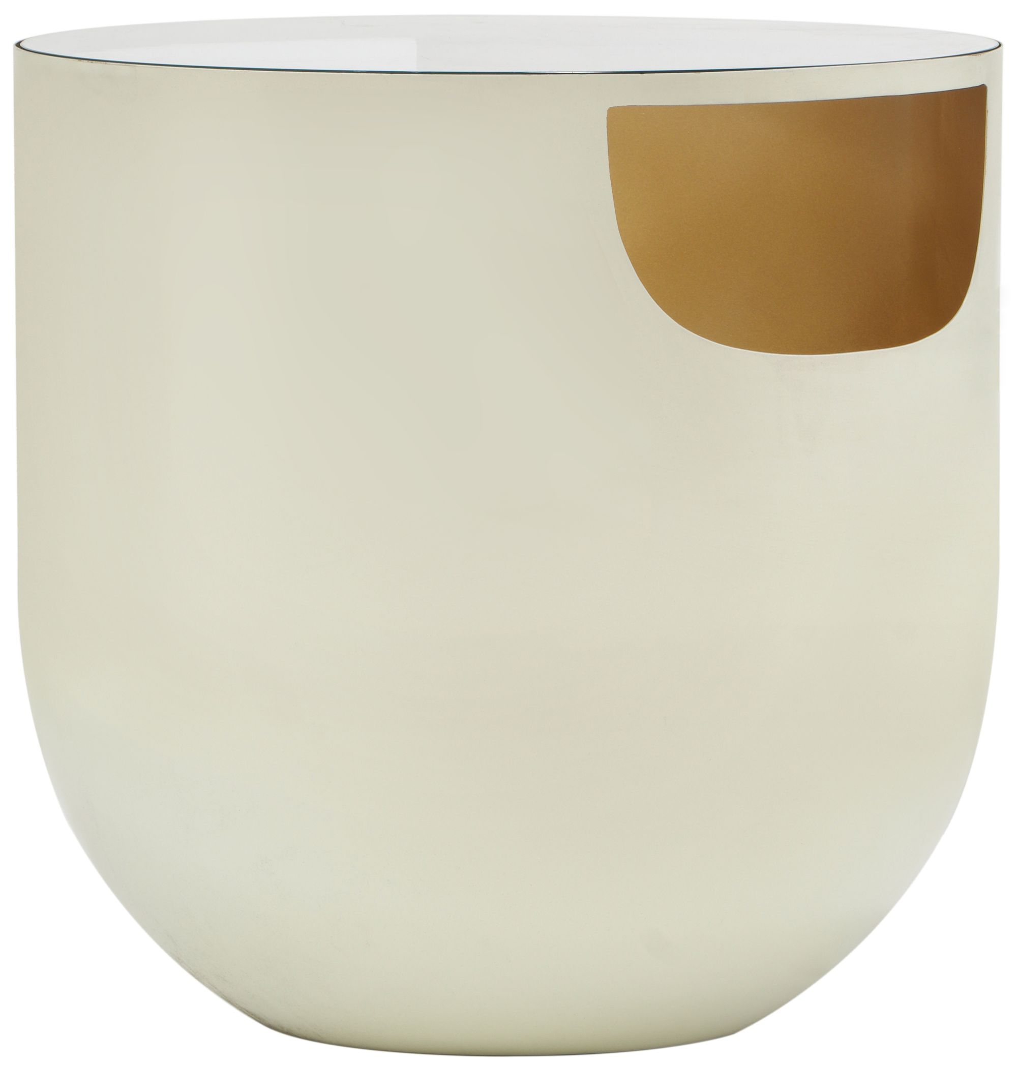 Doma 20" Round Glass Coffee Table with Metal Base