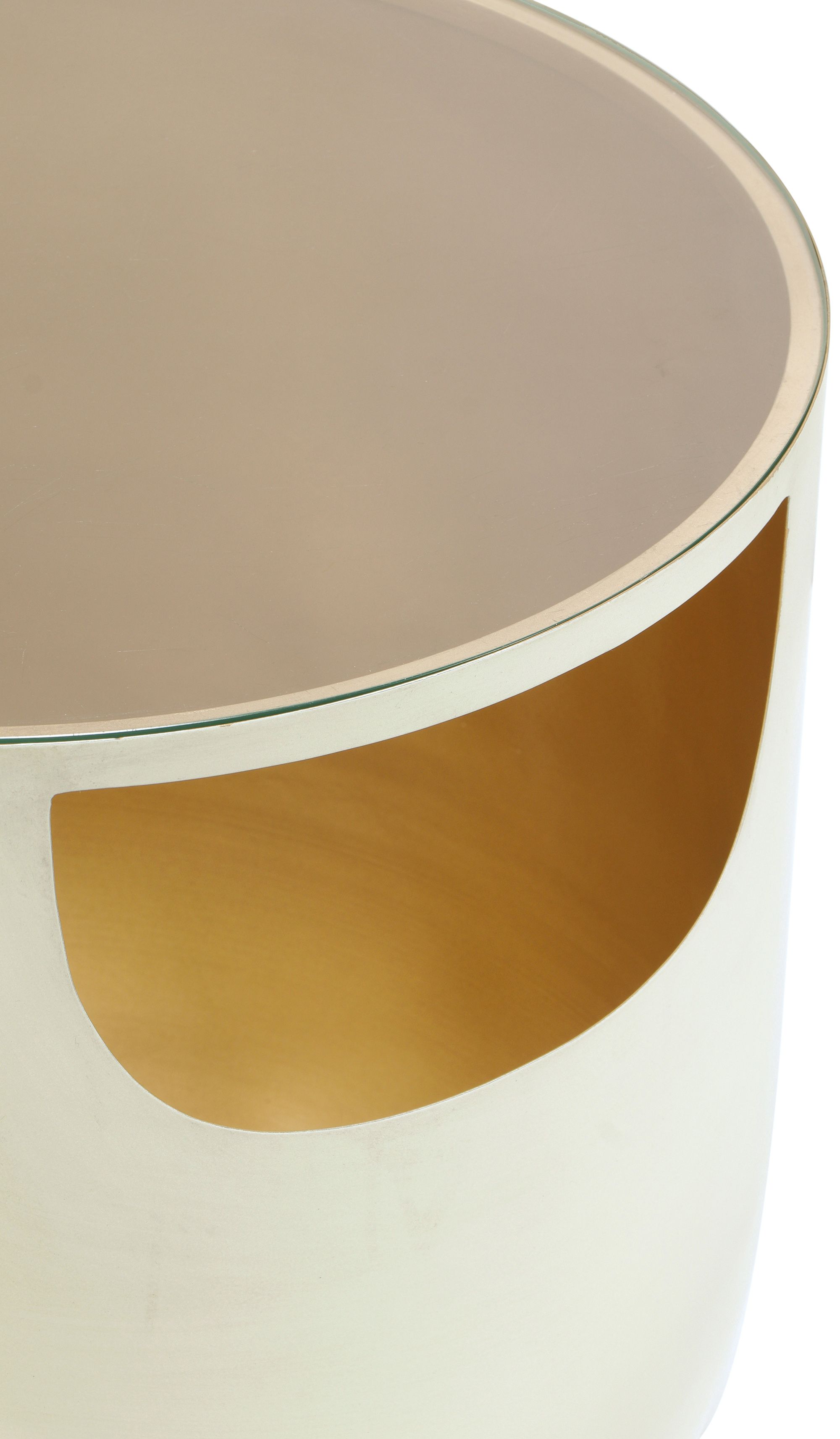 Doma 20" Round Glass Coffee Table with Metal Base