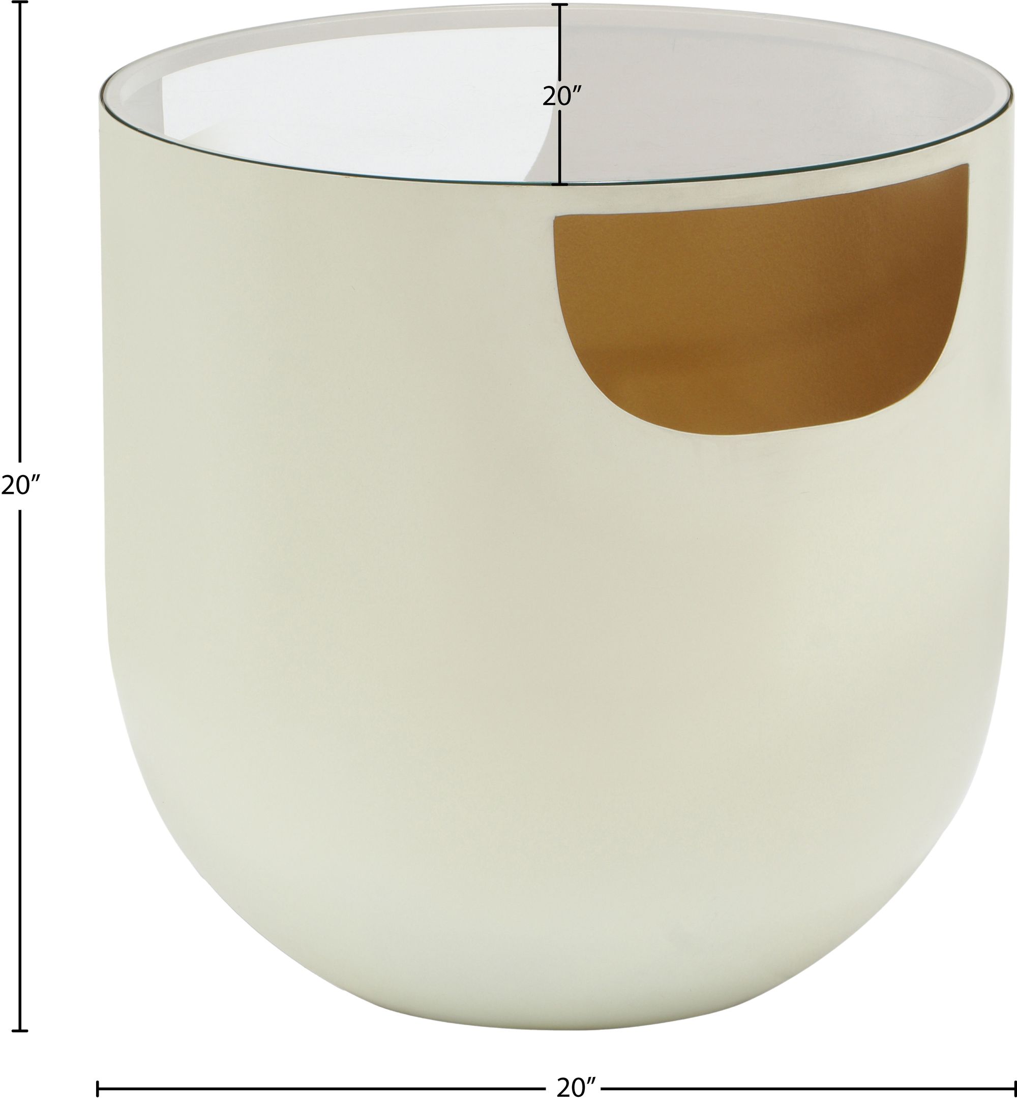 Doma 20" Round Glass Coffee Table with Metal Base