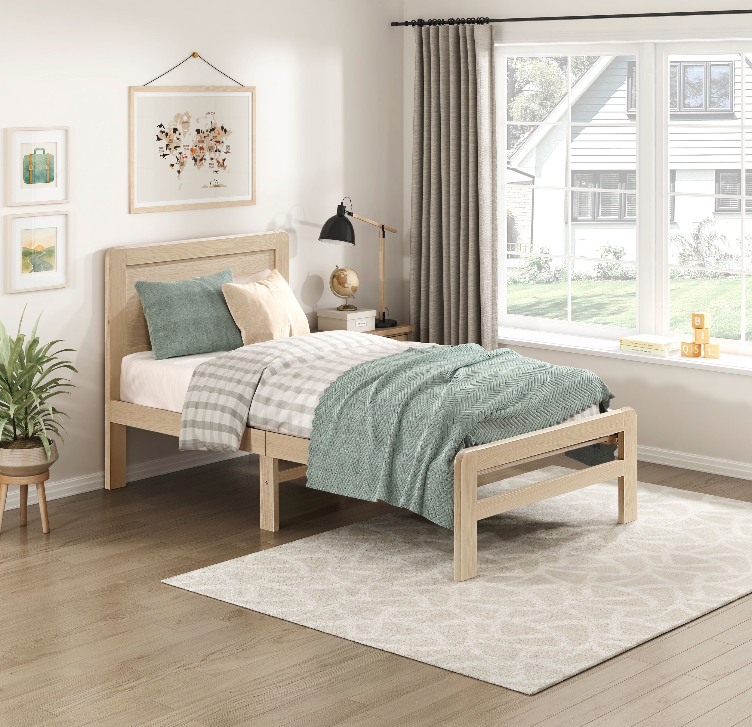 Carter Faux Wood Veneer/Wood Platform Bed