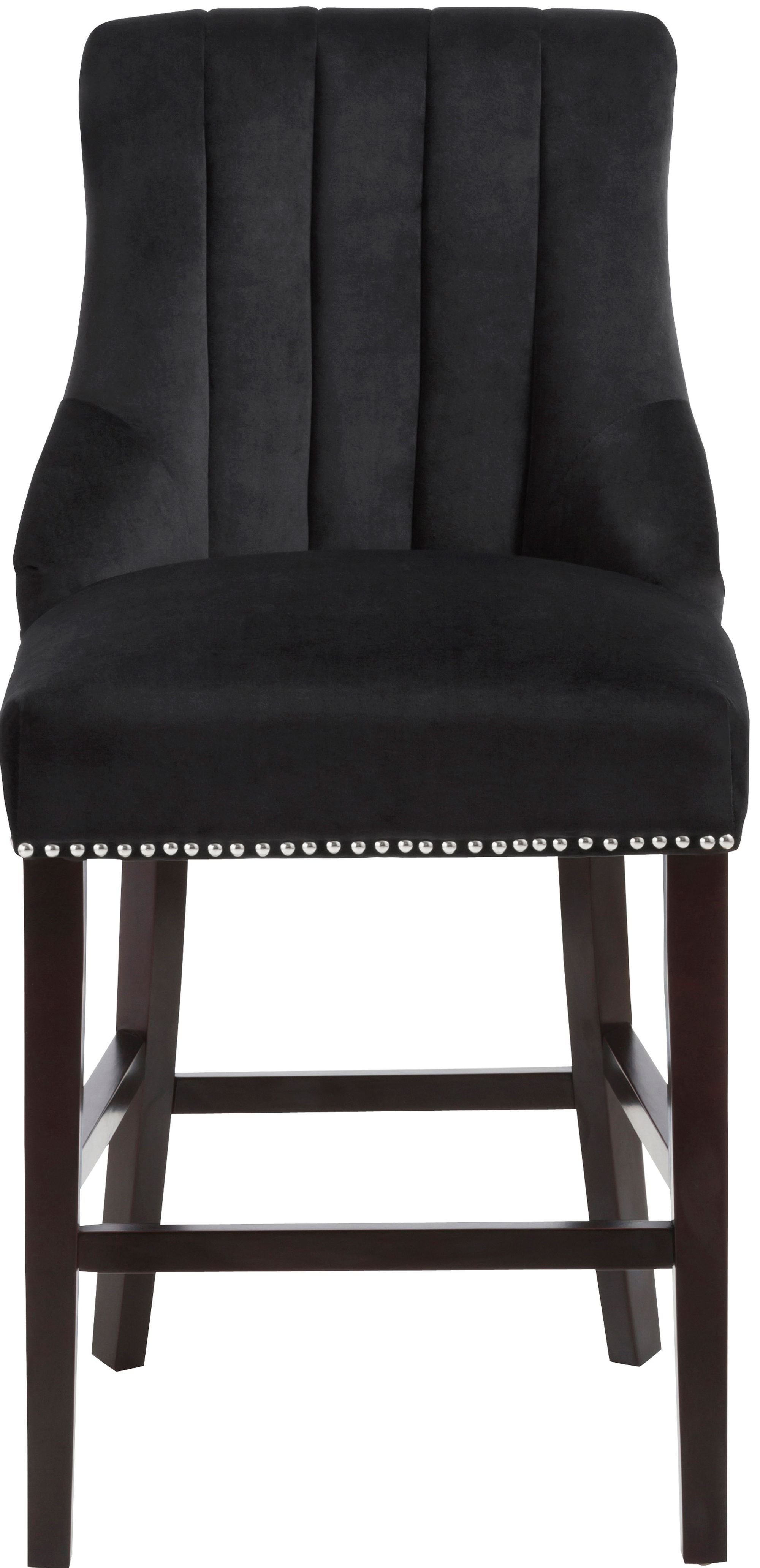 Oxford Velvet Counter Stool with Espresso Wood Legs