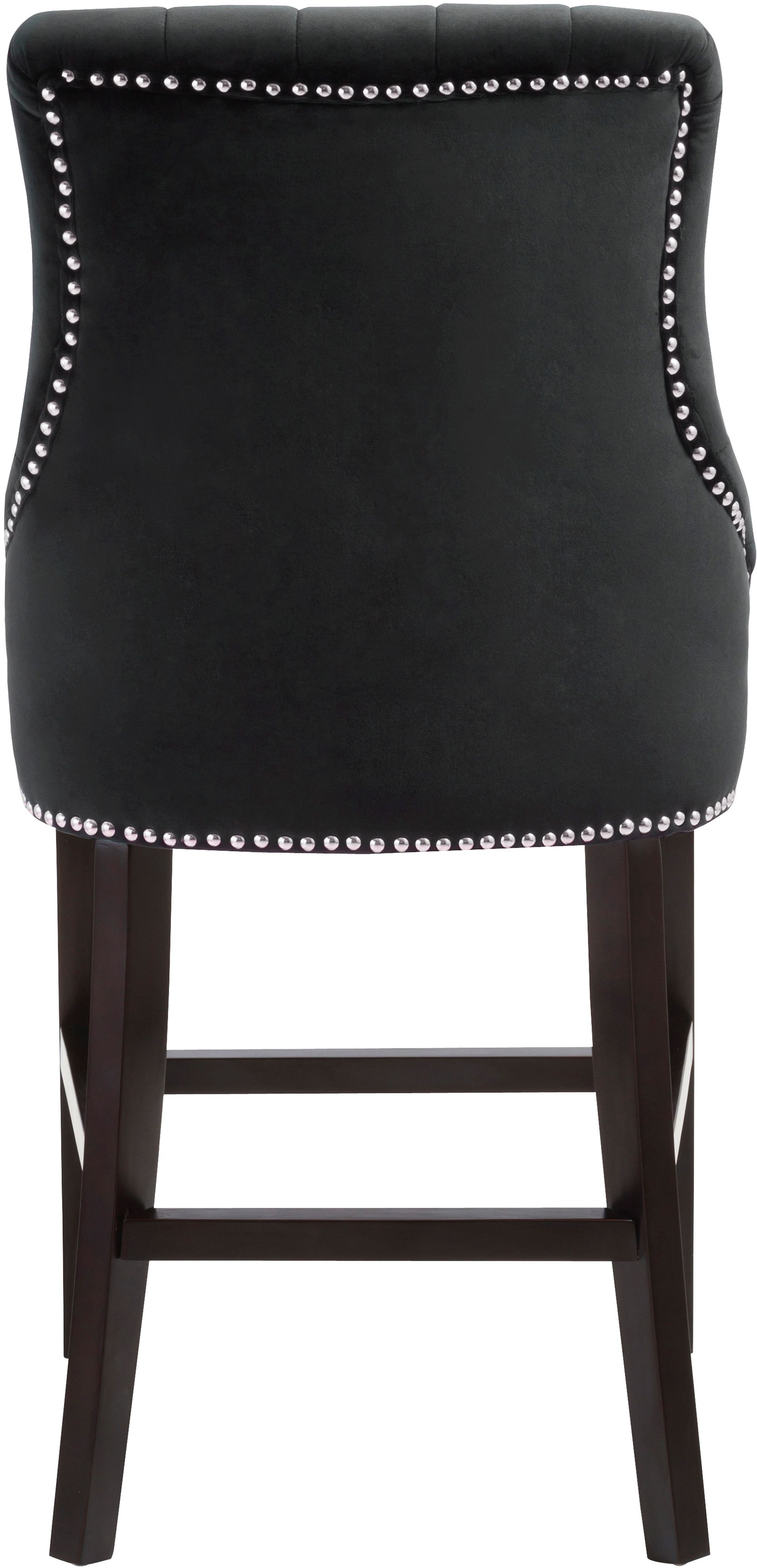 Oxford Velvet Counter Stool with Espresso Wood Legs