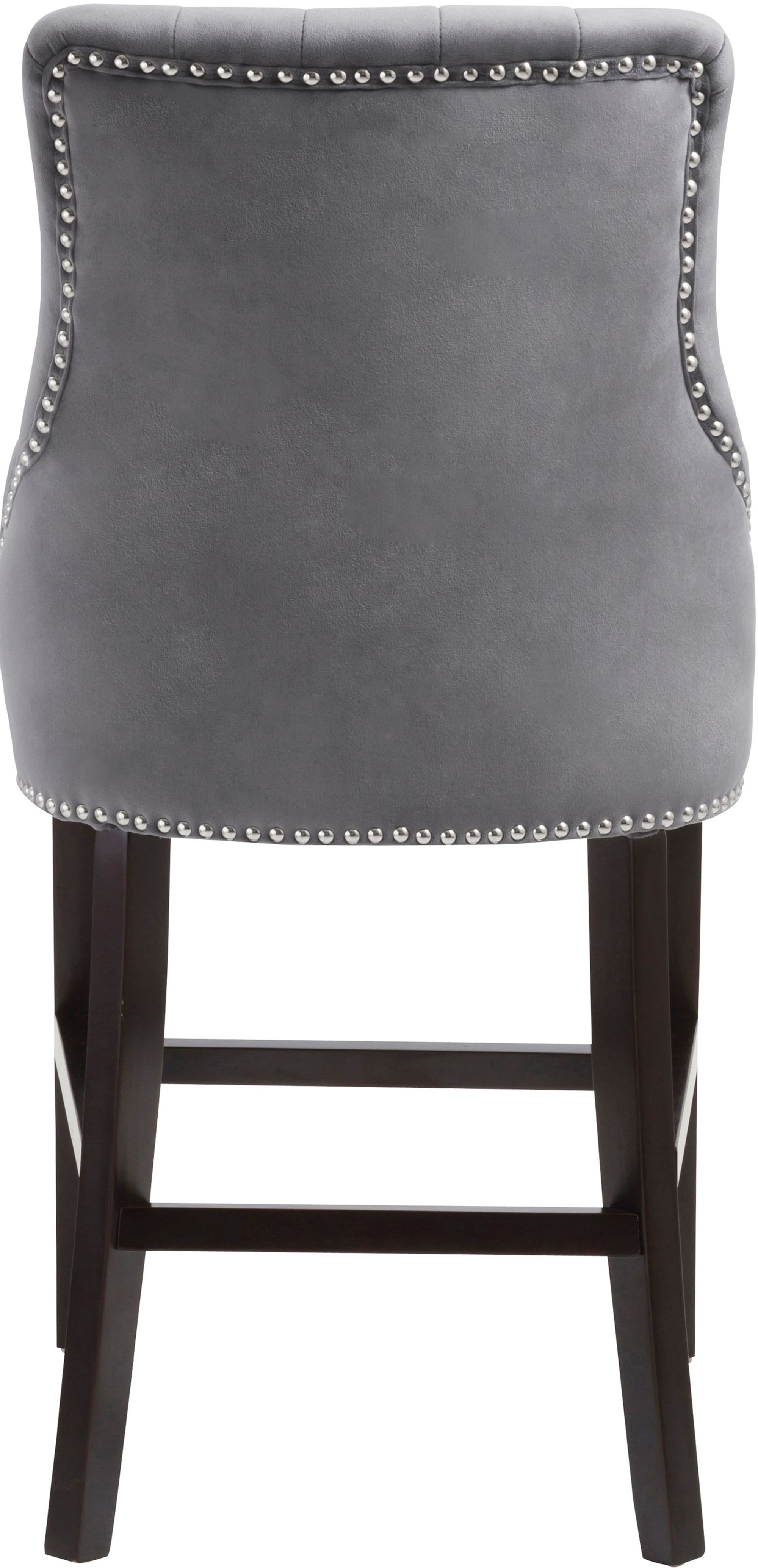 Oxford Velvet Counter Stool with Espresso Wood Legs
