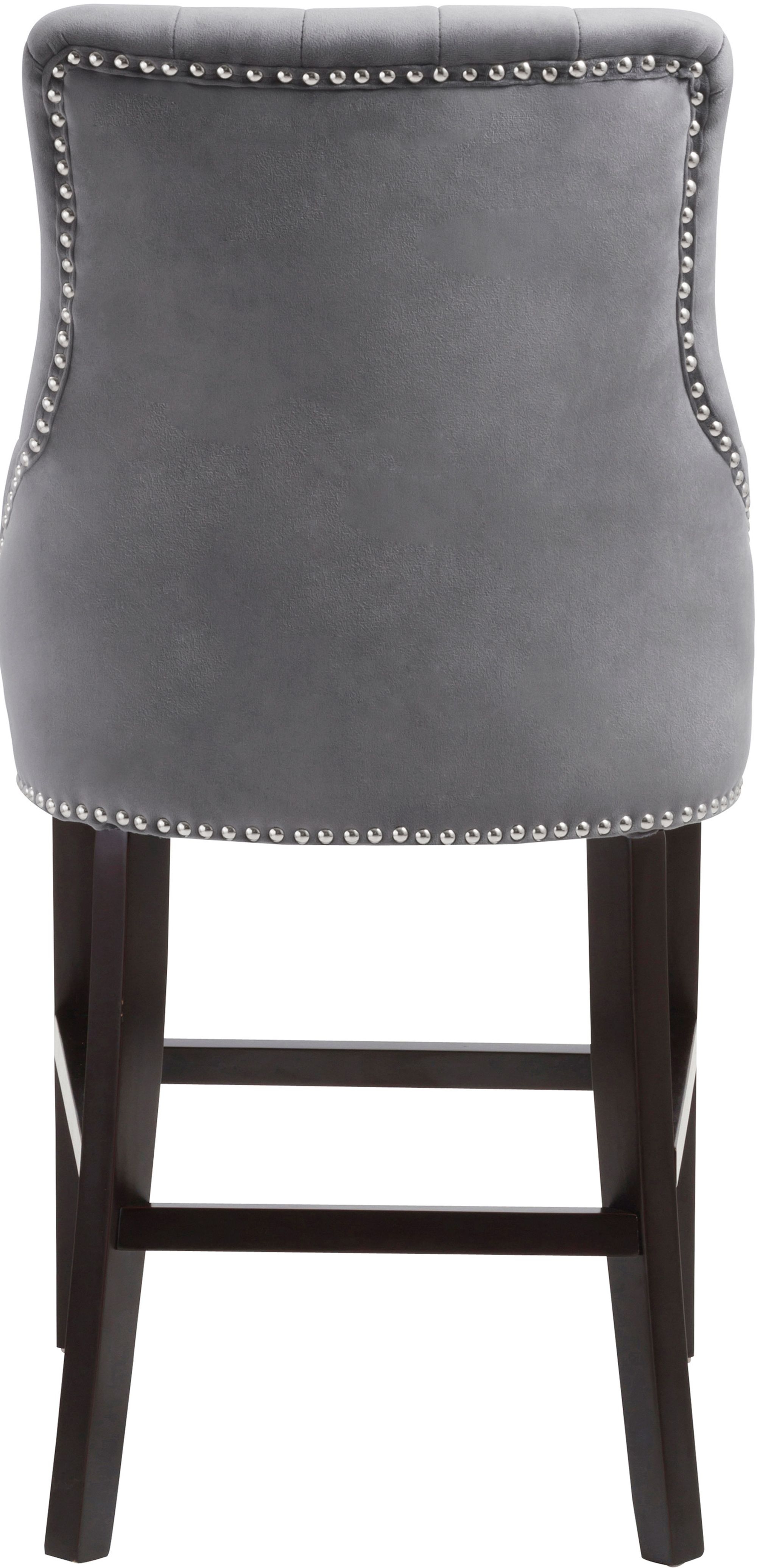 Oxford Velvet Counter Stool with Espresso Wood Legs