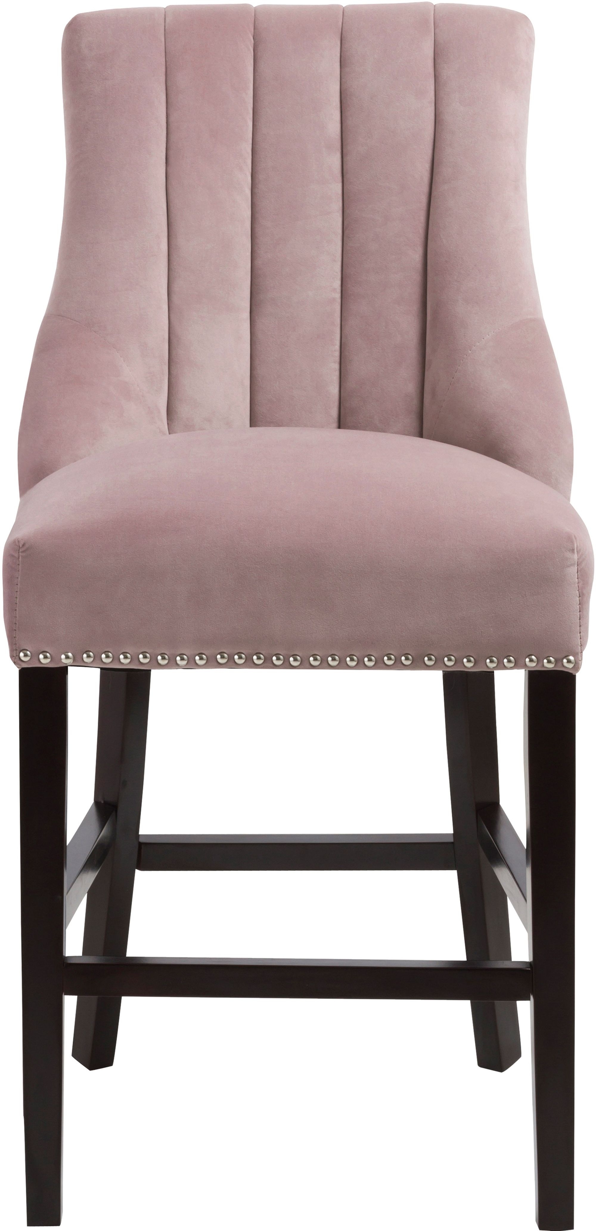 Oxford Velvet Counter Stool with Espresso Wood Legs