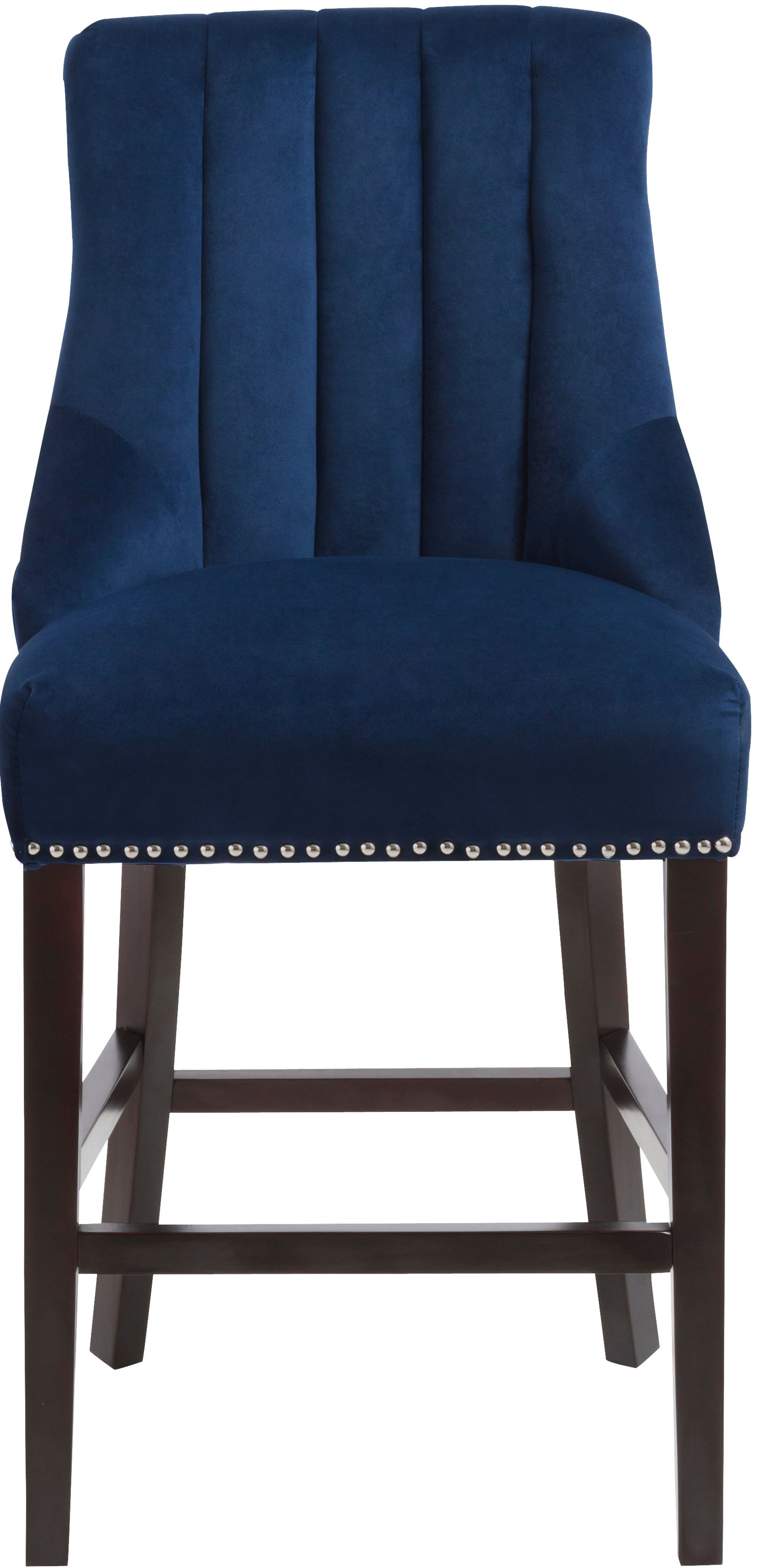 Oxford Velvet Counter Stool with Espresso Wood Legs