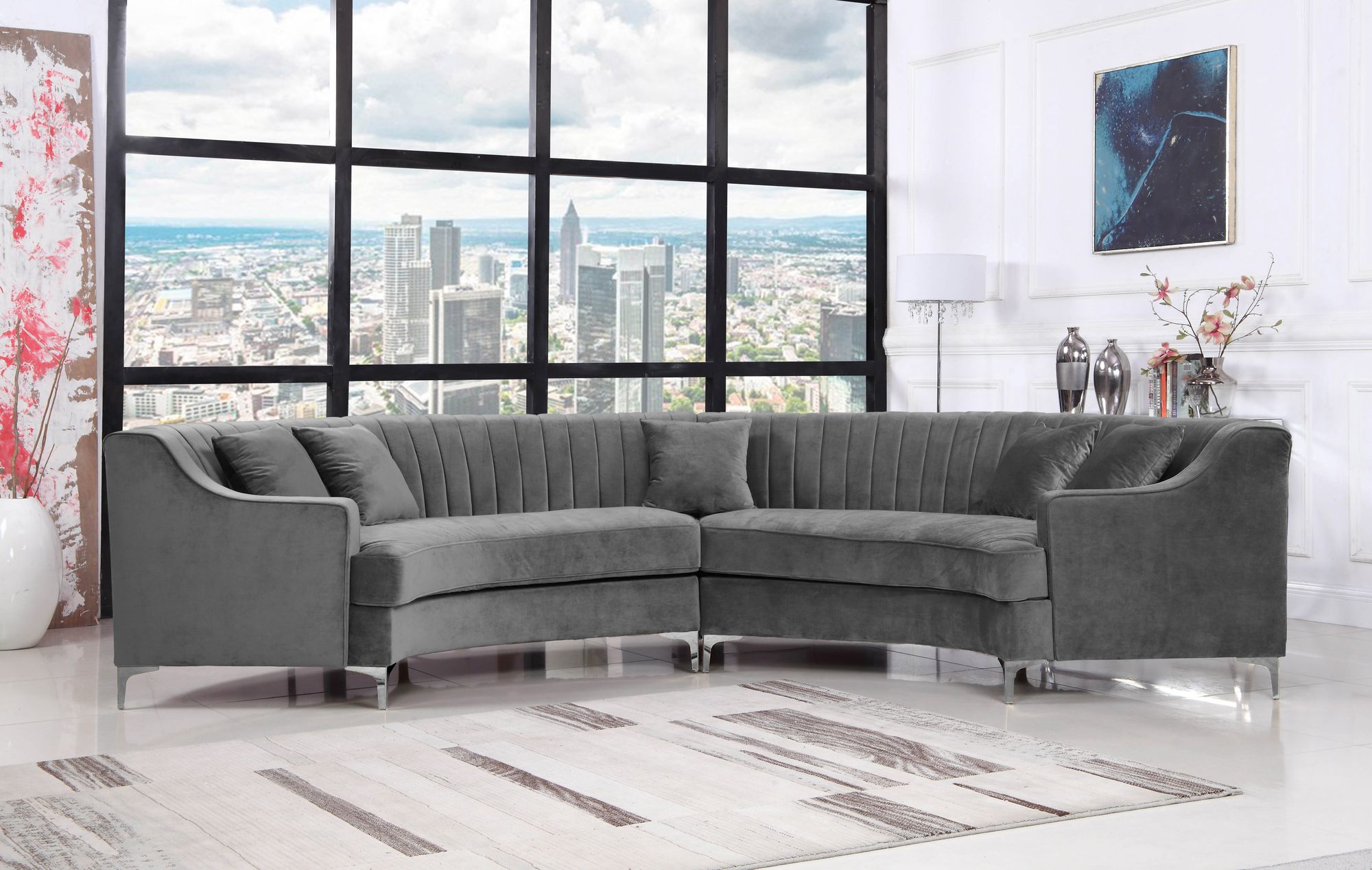 Jackson 143" 2-Piece Velvet Sectional
