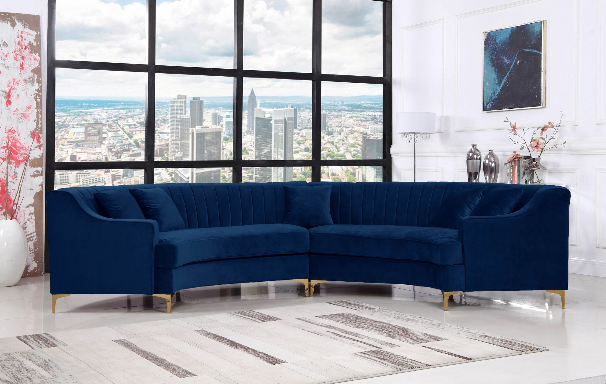 Jackson 143" 2-Piece Velvet Sectional
