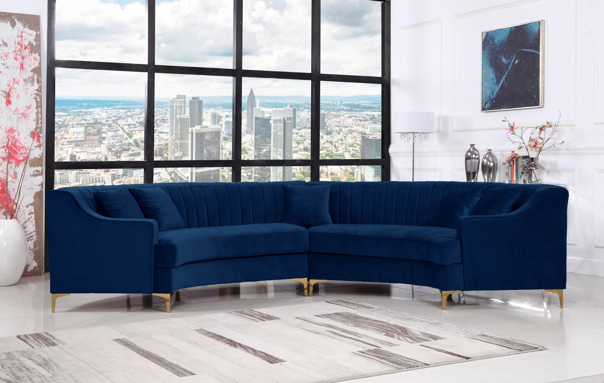 Jackson 143" 2-Piece Velvet Sectional