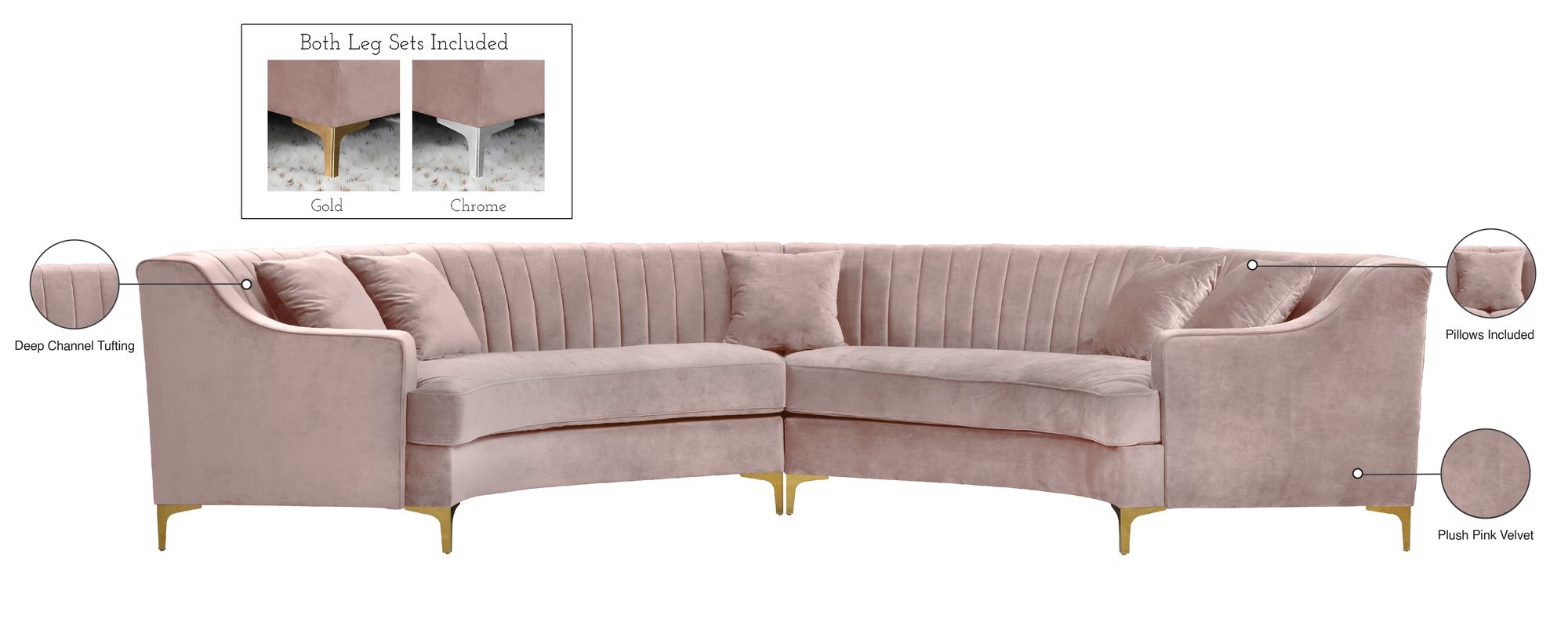 Jackson 143" 2-Piece Velvet Sectional
