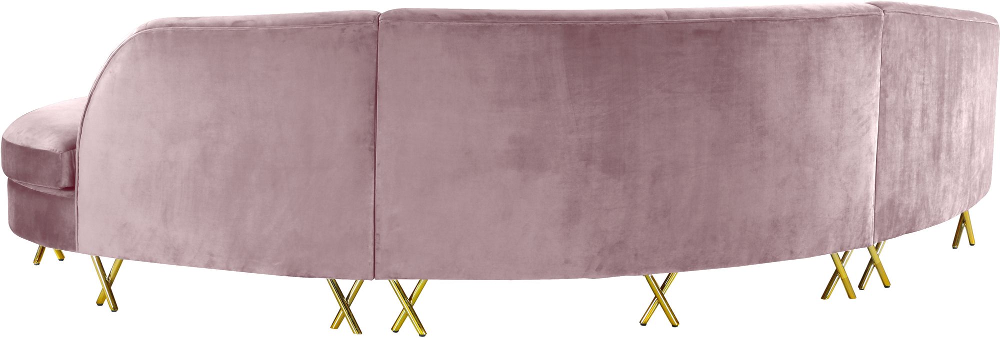 Serpentine 133" 3-Piece Velvet Sectional