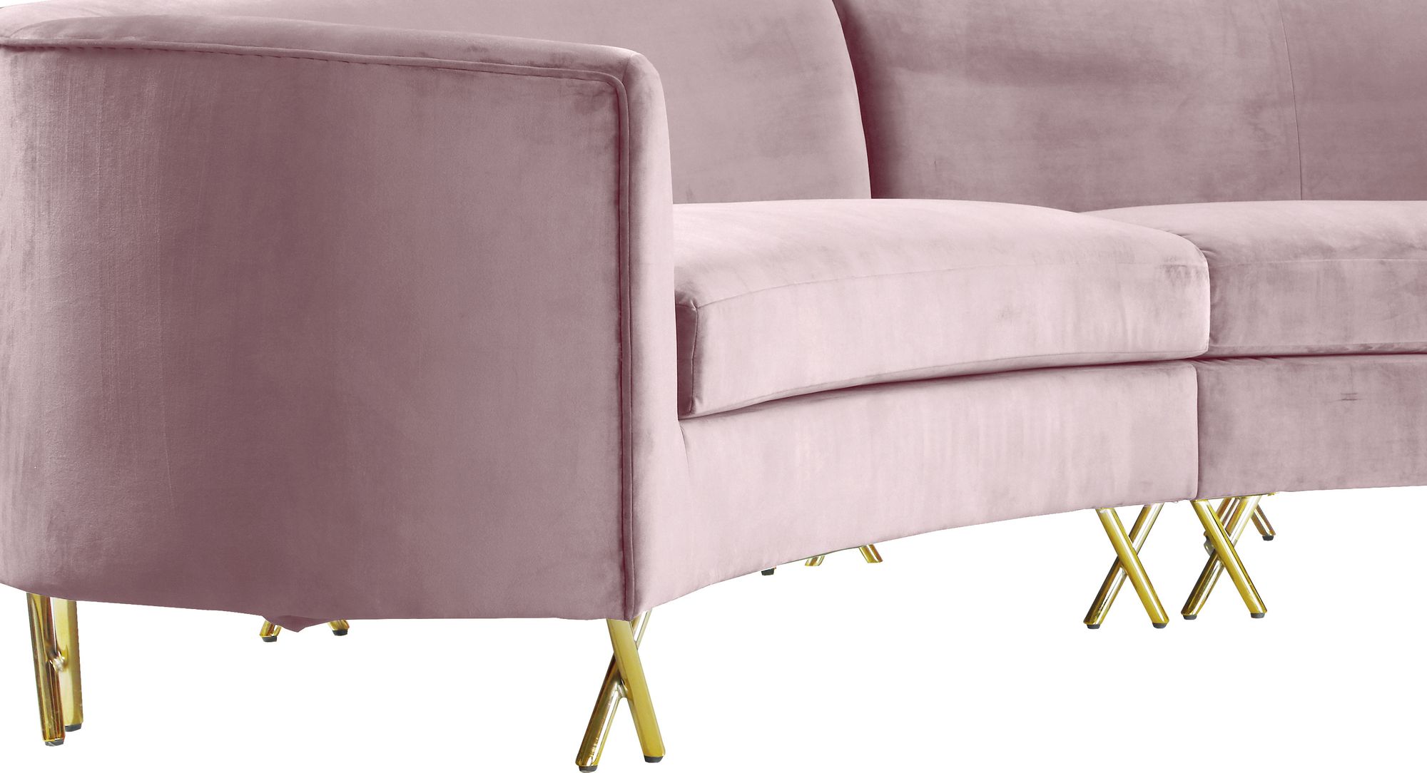 Serpentine 133" 3-Piece Velvet Sectional