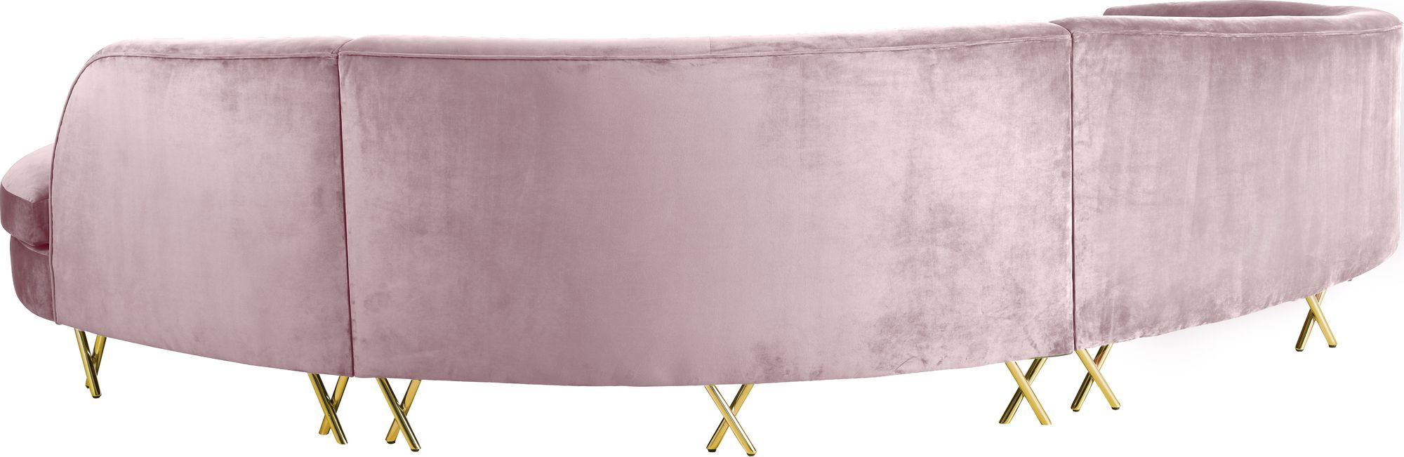 Serpentine 133" 3-Piece Velvet Sectional