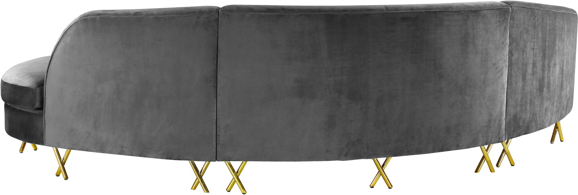 Serpentine 133" 3-Piece Velvet Sectional