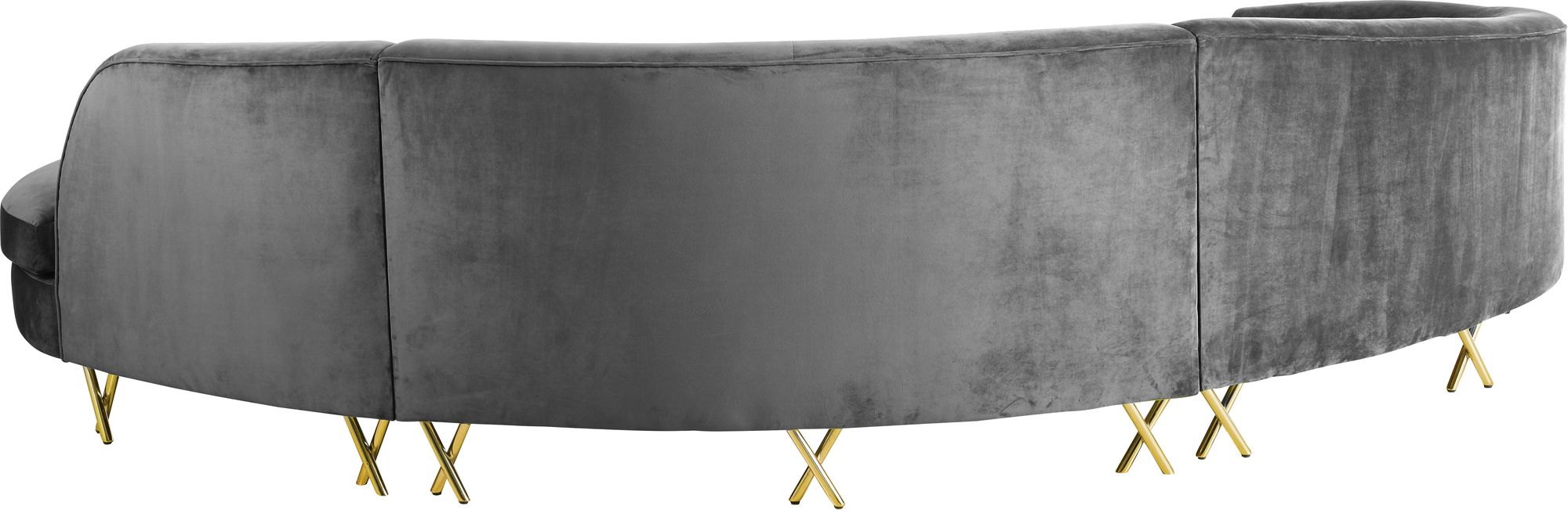 Serpentine 133" 3-Piece Velvet Sectional