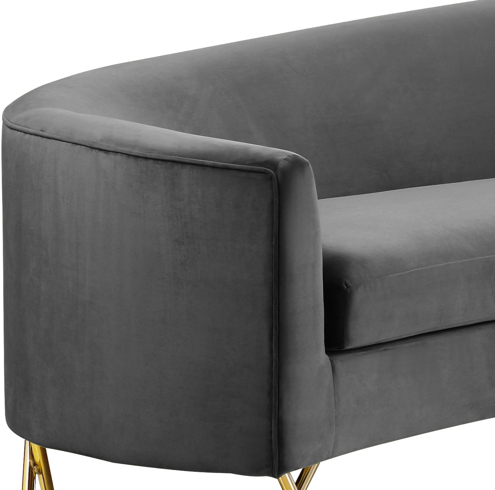 Serpentine 133" 3-Piece Velvet Sectional