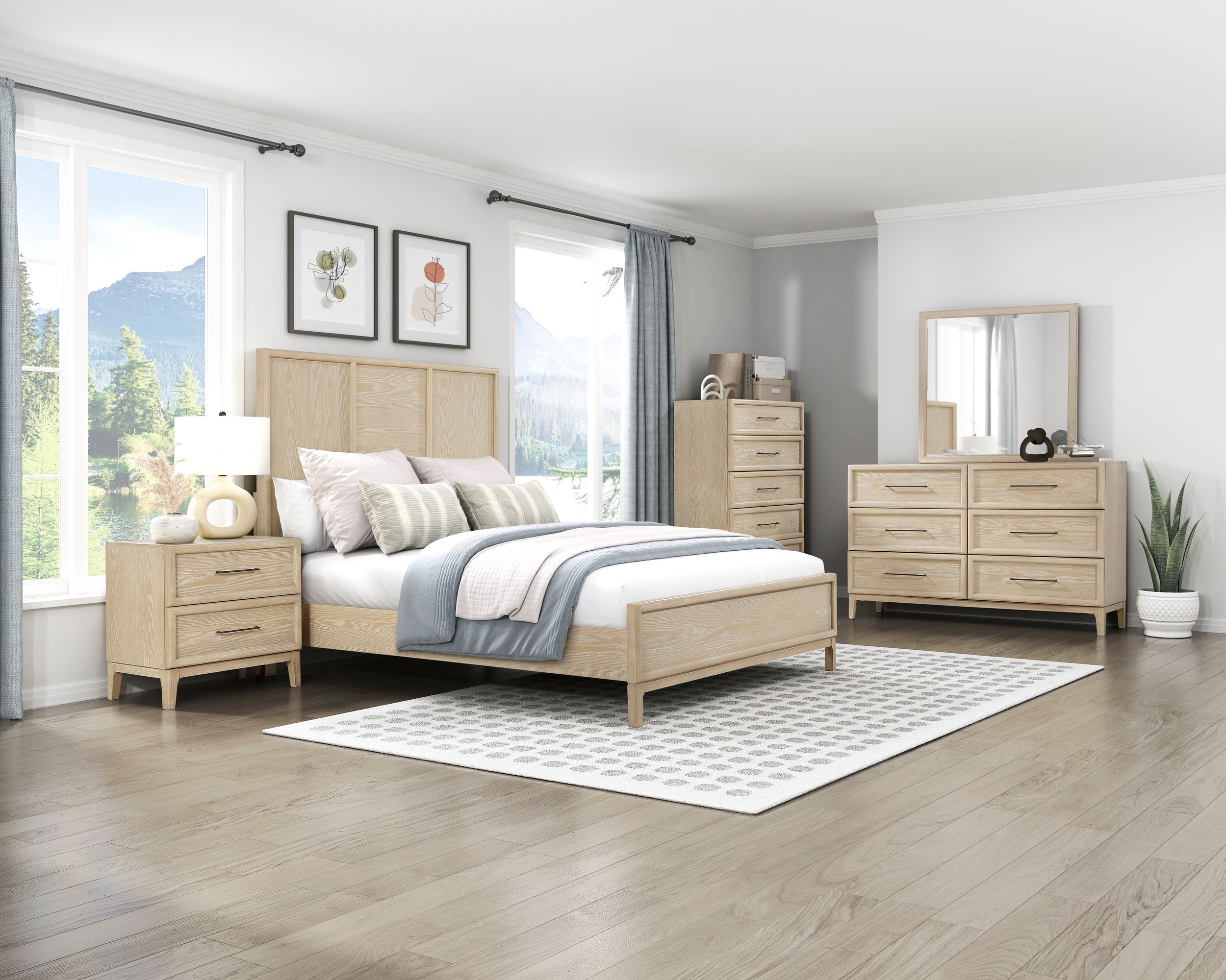 Oakmont Wood California King Panel Bed