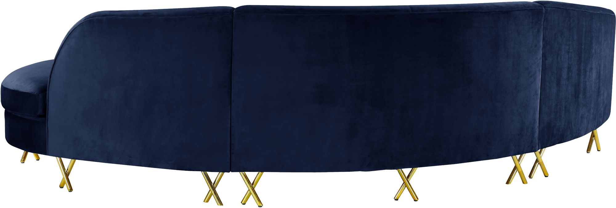 Serpentine 133" 3-Piece Velvet Sectional