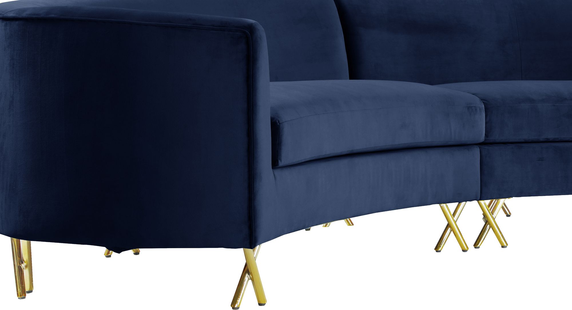 Serpentine 133" 3-Piece Velvet Sectional