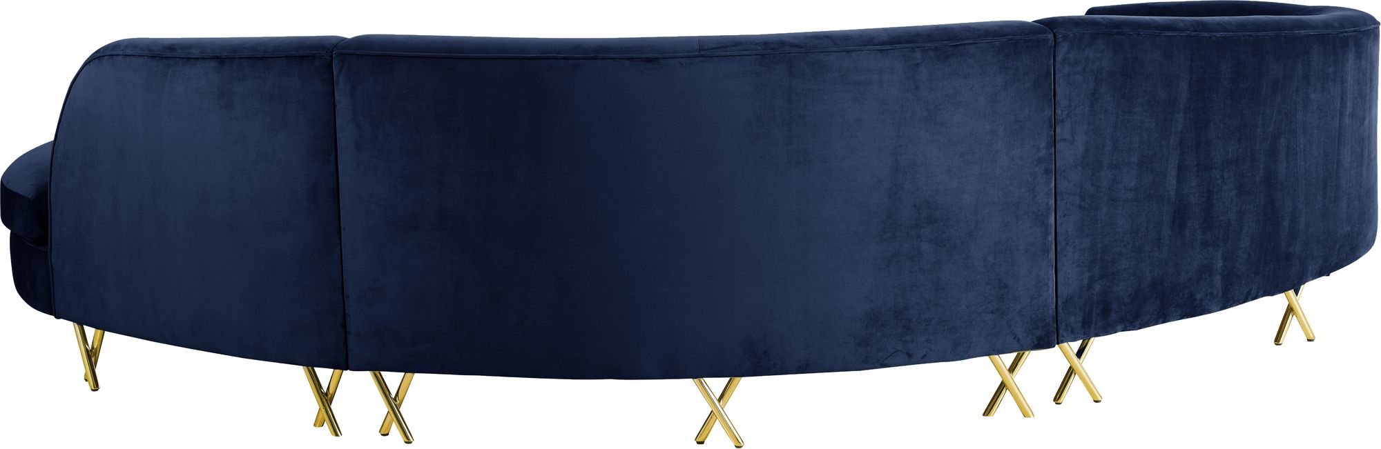 Serpentine 133" 3-Piece Velvet Sectional