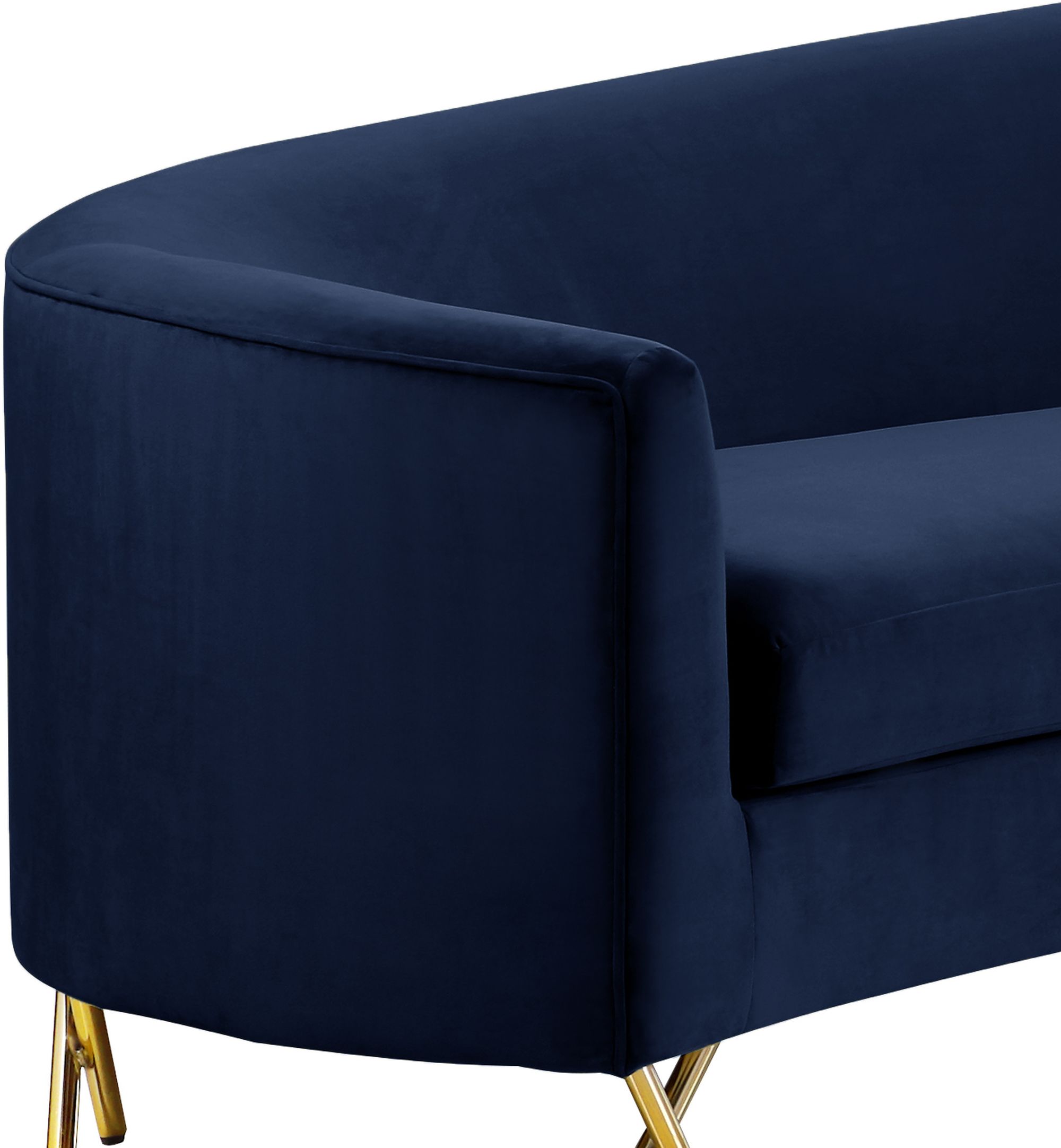 Serpentine 133" 3-Piece Velvet Sectional