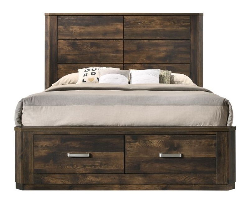 Elettra Wood Storage Panel Bed, Eastern King Size