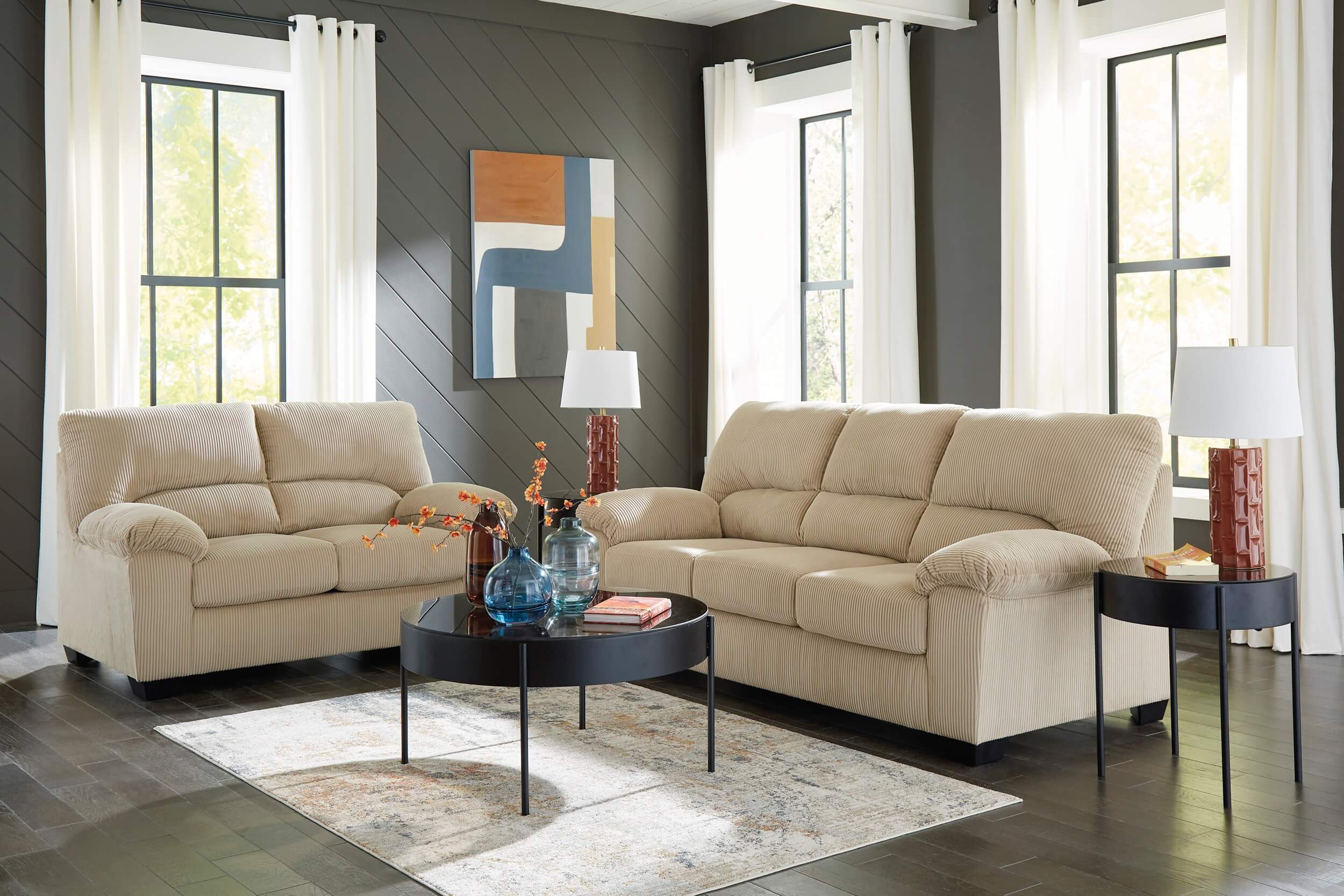 Simplejoy Polyester Sofa and loveseat
