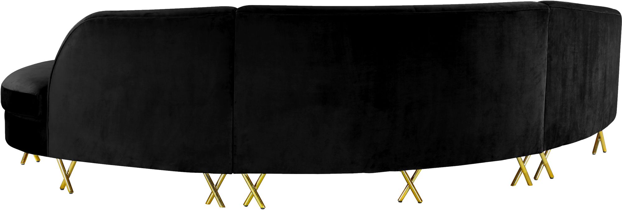 Serpentine 133" 3-Piece Velvet Sectional