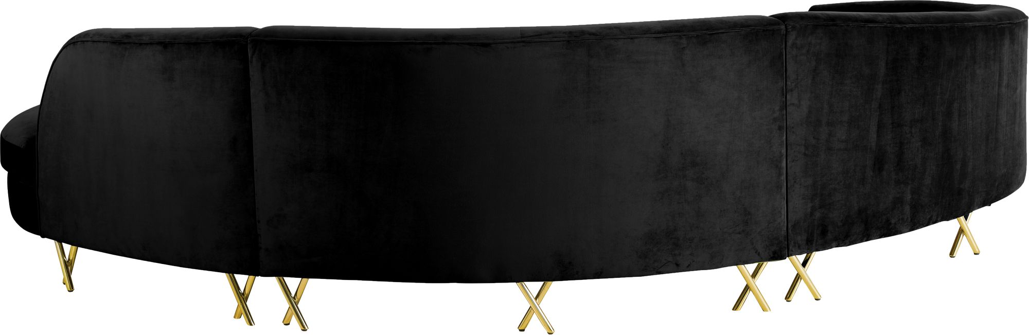 Serpentine 133" 3-Piece Velvet Sectional